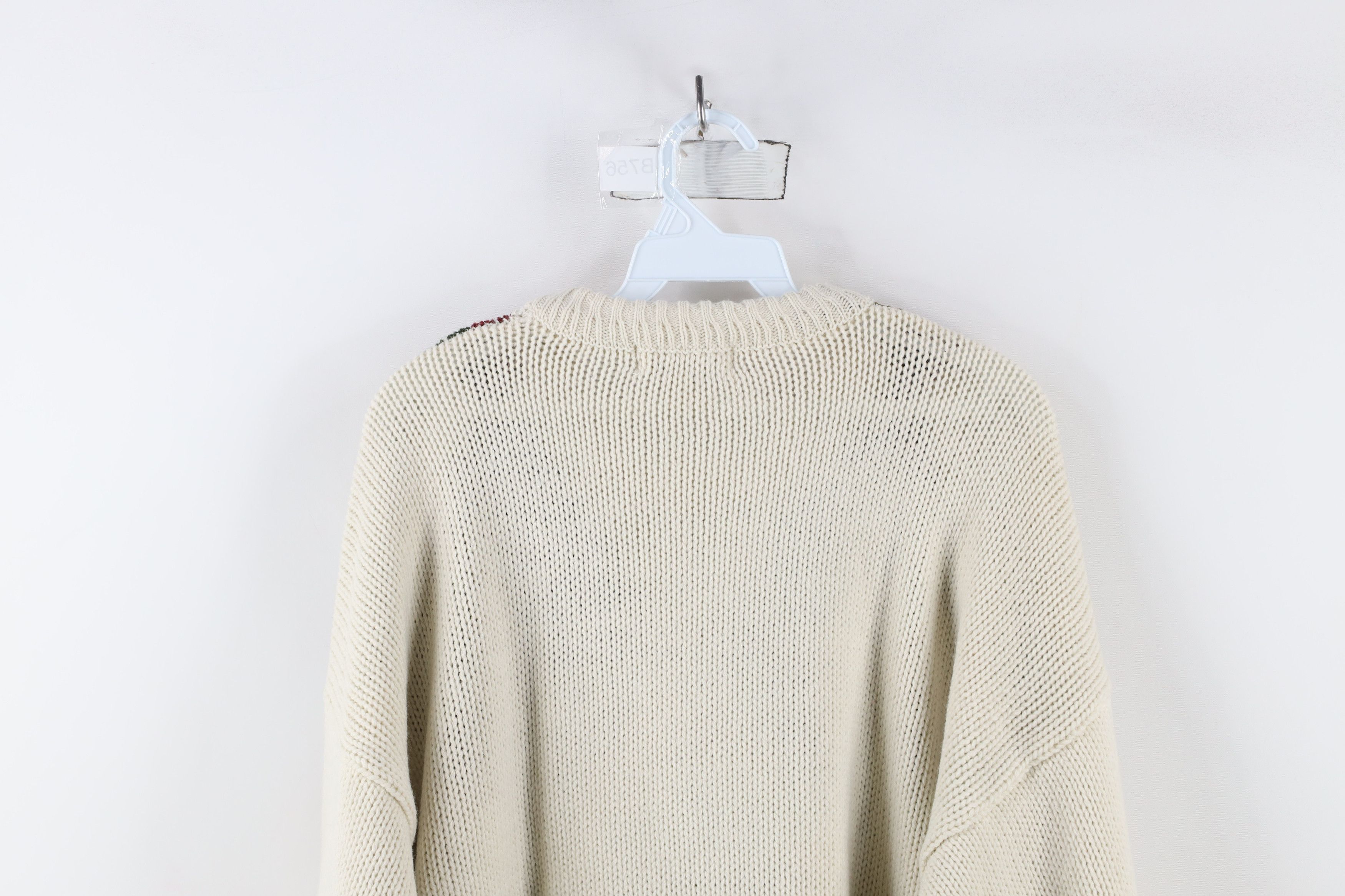 Vintage Vintage 90s Streetwear Diamond Chunky Knit Dad Sweater Size US XL / EU 56 / 4 - 11 Thumbnail