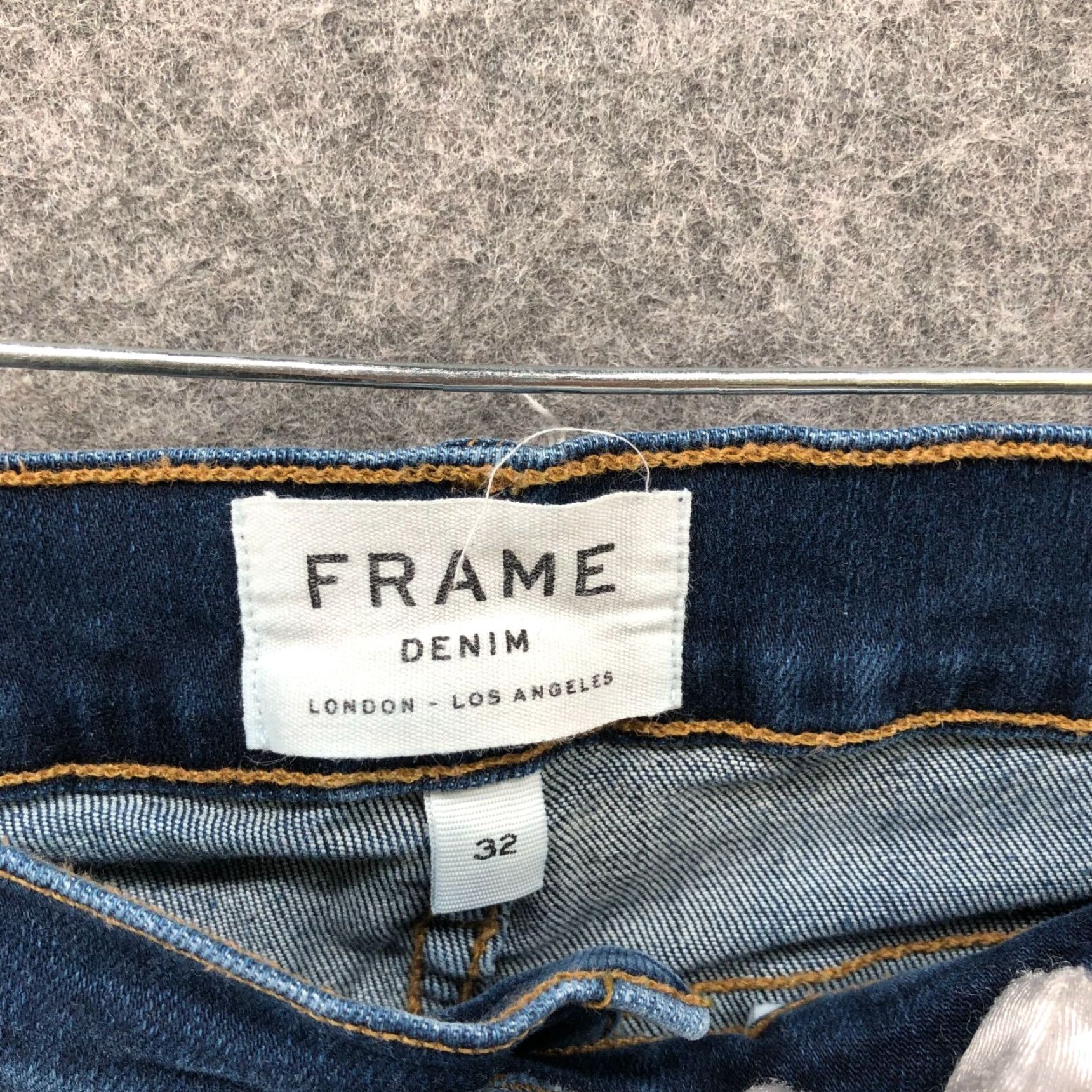 Frame Frame Le High Skinny Jean Womens 32 Pintuck Banneker Blue Ankle Stretch Denim Cotton Blend 5-Pocket Slim Jeans Modern Medium Blue 32W Womens Size 24" / US 00 / IT 34 - 5 Thumbnail