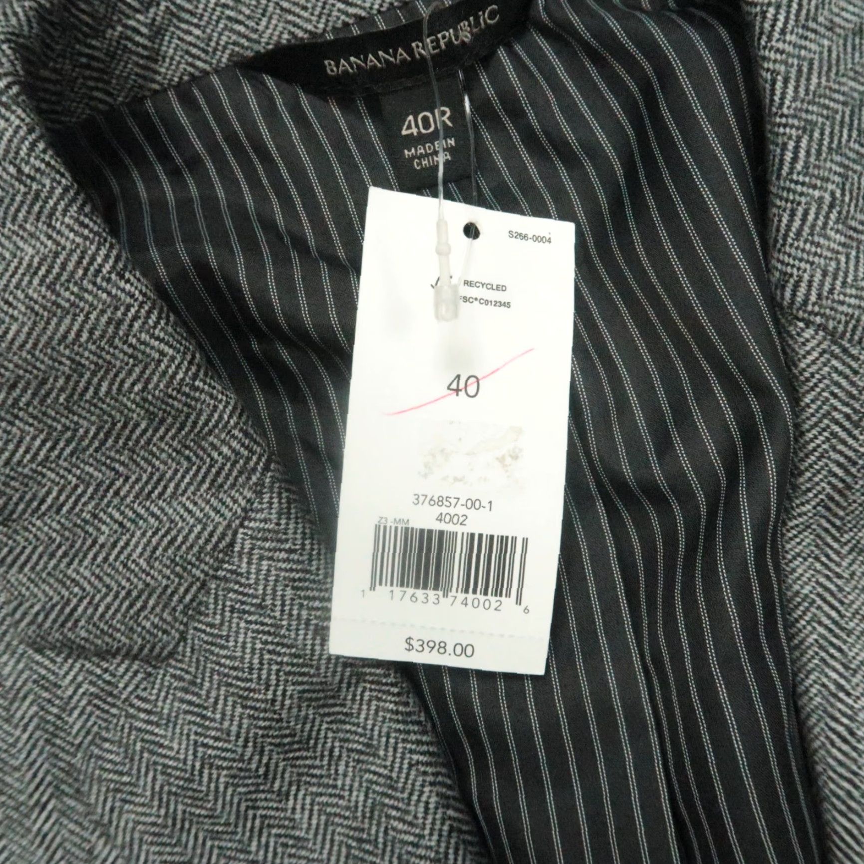 Banana Republic VINTAGE Banana Republic Blazer Mens 40R Gray Herringbone Marzotto Wool Slim Sport Coat Size 40R - 4 Thumbnail
