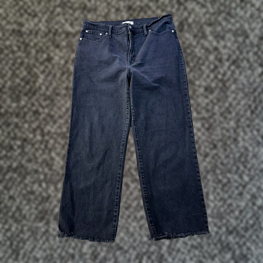 Madewell Madewell Jeans Womens 33 Wide-Leg Black Denim 90s Preppy High Rise Inseam 29 Inseam 29 Size 24" / US 00 / IT 34 - 1 Thumbnail