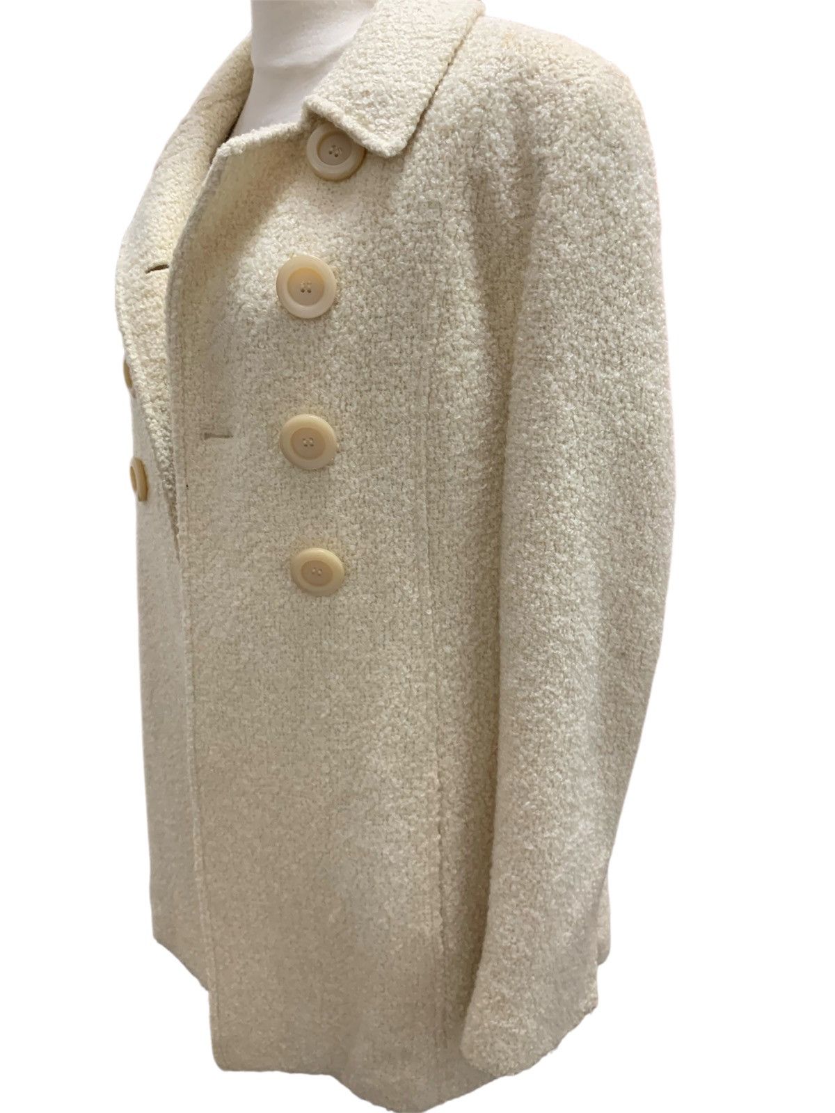 Guess Guess Wool-Blend Double Breasted Coat – Cream / Off-White Size M / US 6-8 / IT 42-44 - 5 Thumbnail
