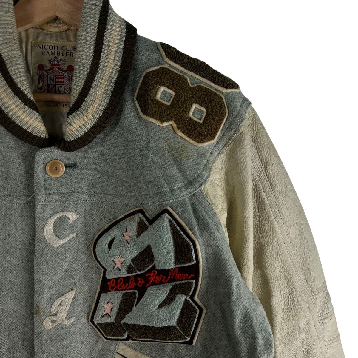Japanese Brand 🔥90s Vintage Leather Varsity Jacket Nicole Club IsseyMiyake Size US S / EU 44-46 / 1 - 4 Thumbnail