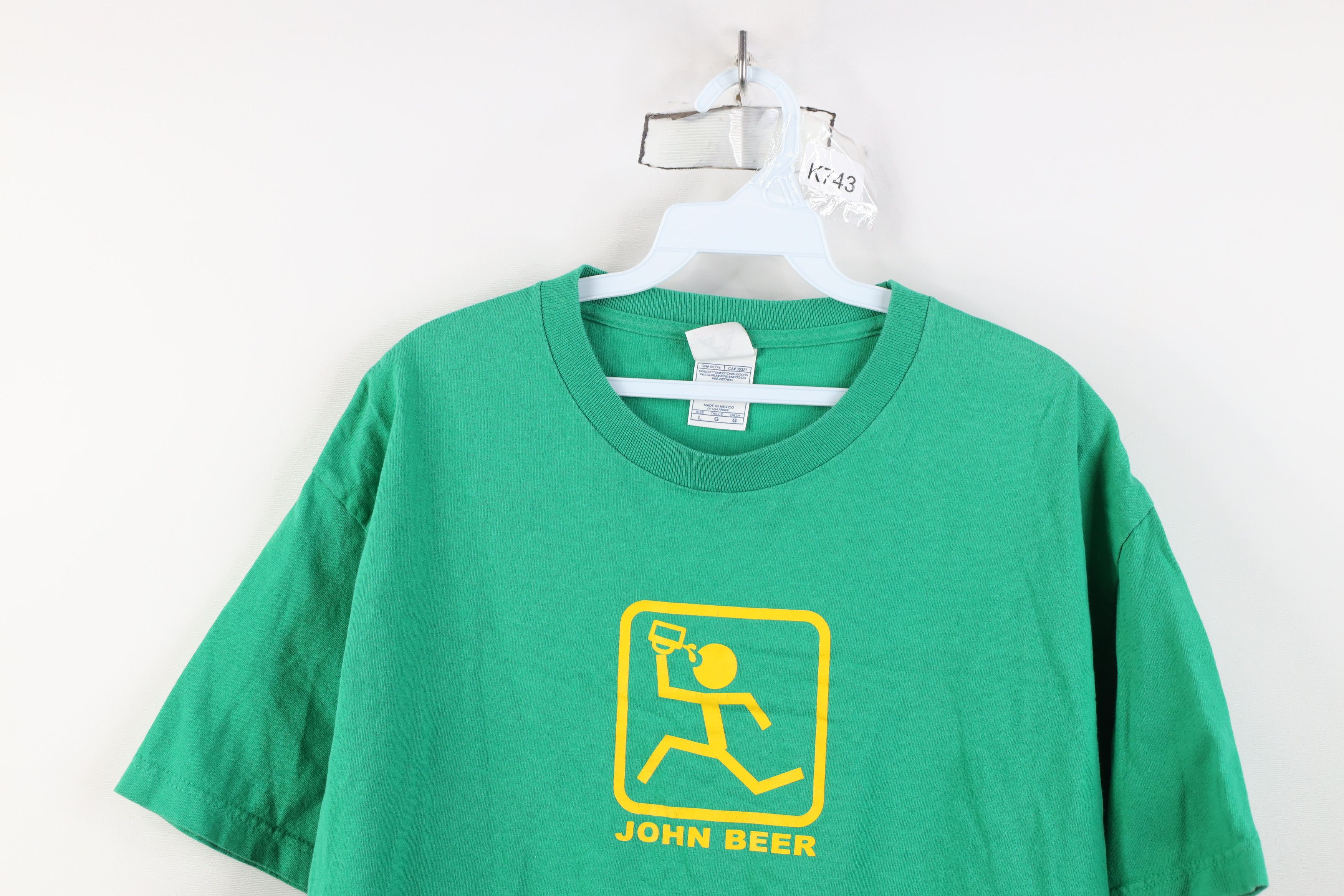 Vintage Vintage Y2K Streetwear John Beer Short Sleeve T-Shirt Green Size US L / EU 52-54 / 3 - 2 Thumbnail