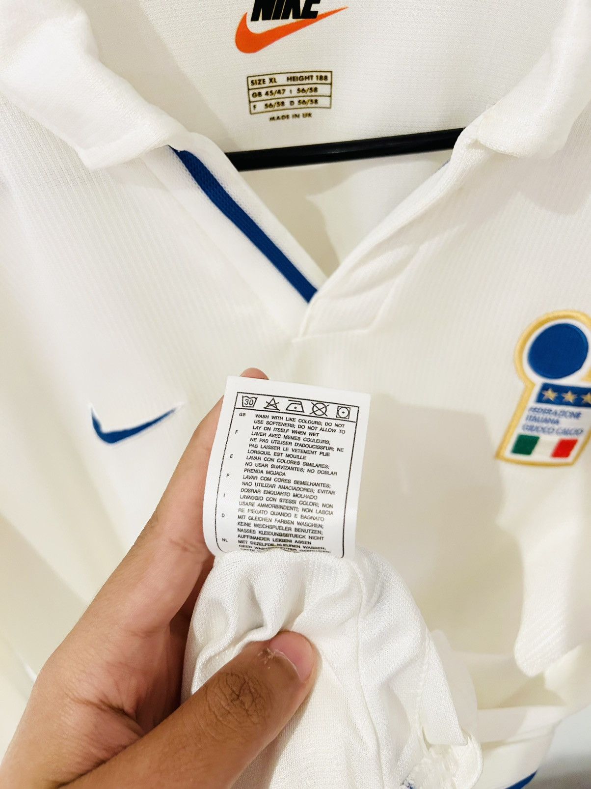 Nike Italy 1998 away jersey Size US XL / EU 56 / 4 - 7 Thumbnail