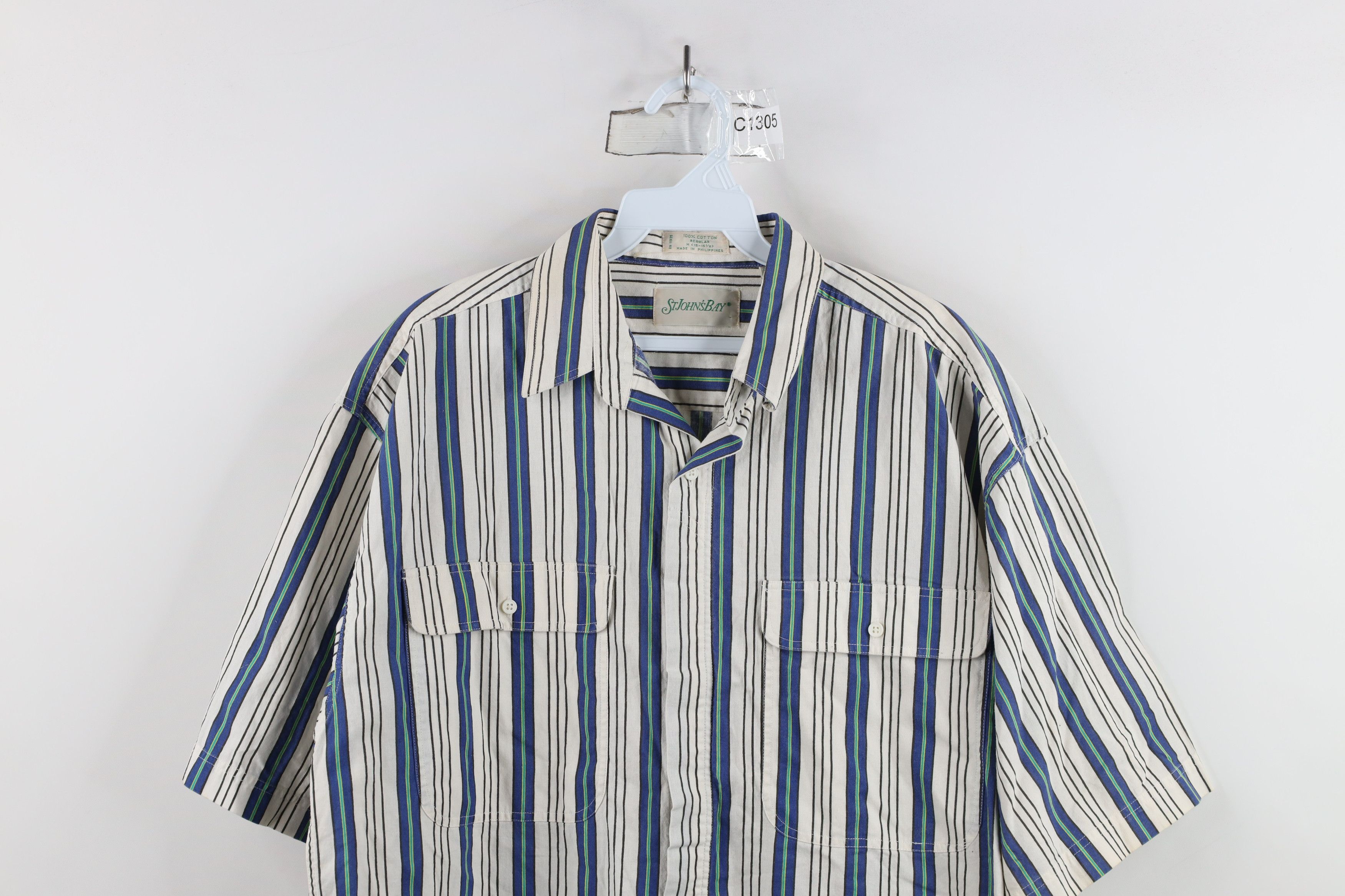 Vintage Vintage 90s Streetwear Striped Short Sleeve Button Shirt Size US S / EU 44-46 / 1 - 2 Thumbnail
