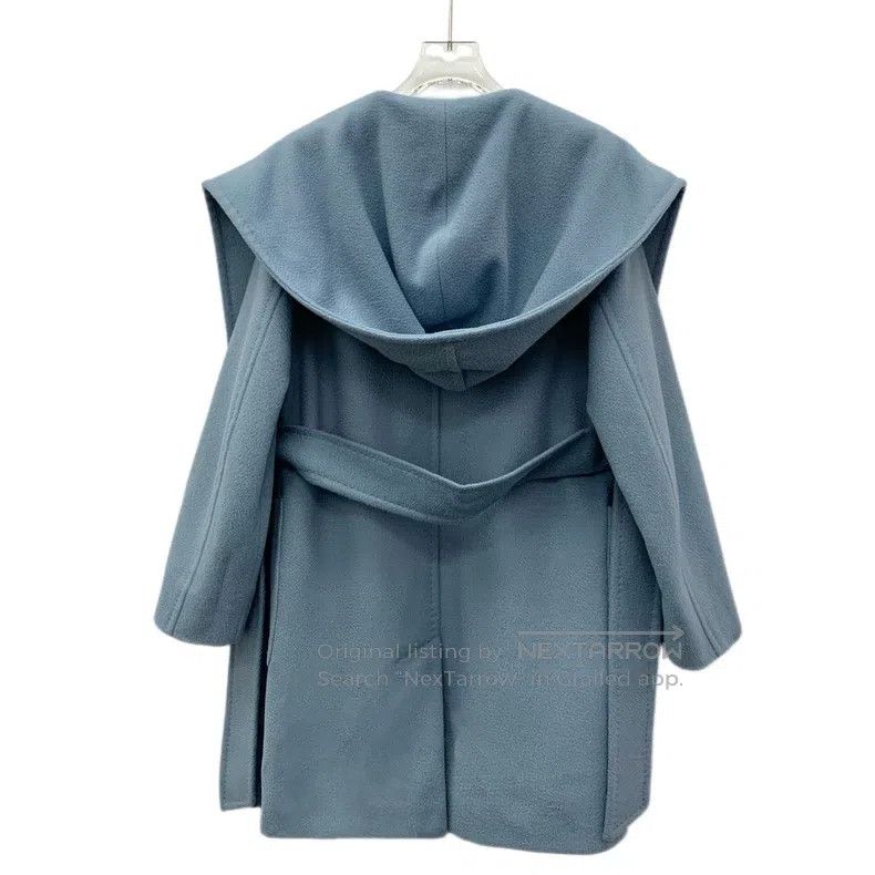 Other Max Mara Blue Camel Hair Hooded Belted Long-Sleeve Coat Size XS / US 0-2 / IT 36-38 - 2 Thumbnail