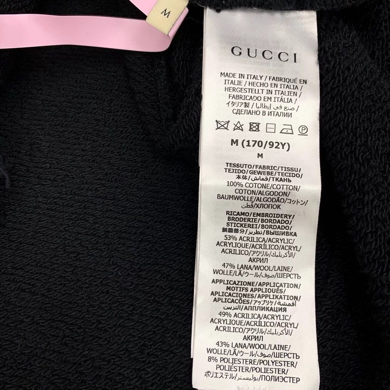 Gucci Gucci 23 black logo rabbit embroidered cotton hooded long-s Size US M / EU 48-50 / 2 - 6 Thumbnail