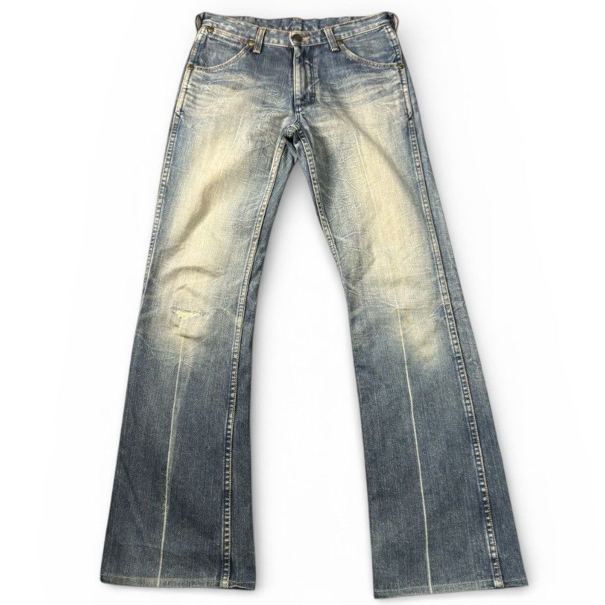 Beauty Beast Vintage 80s Flared Wrangler Distressed Denim Stranger Things Size US 28 / EU 44 - 1 Thumbnail