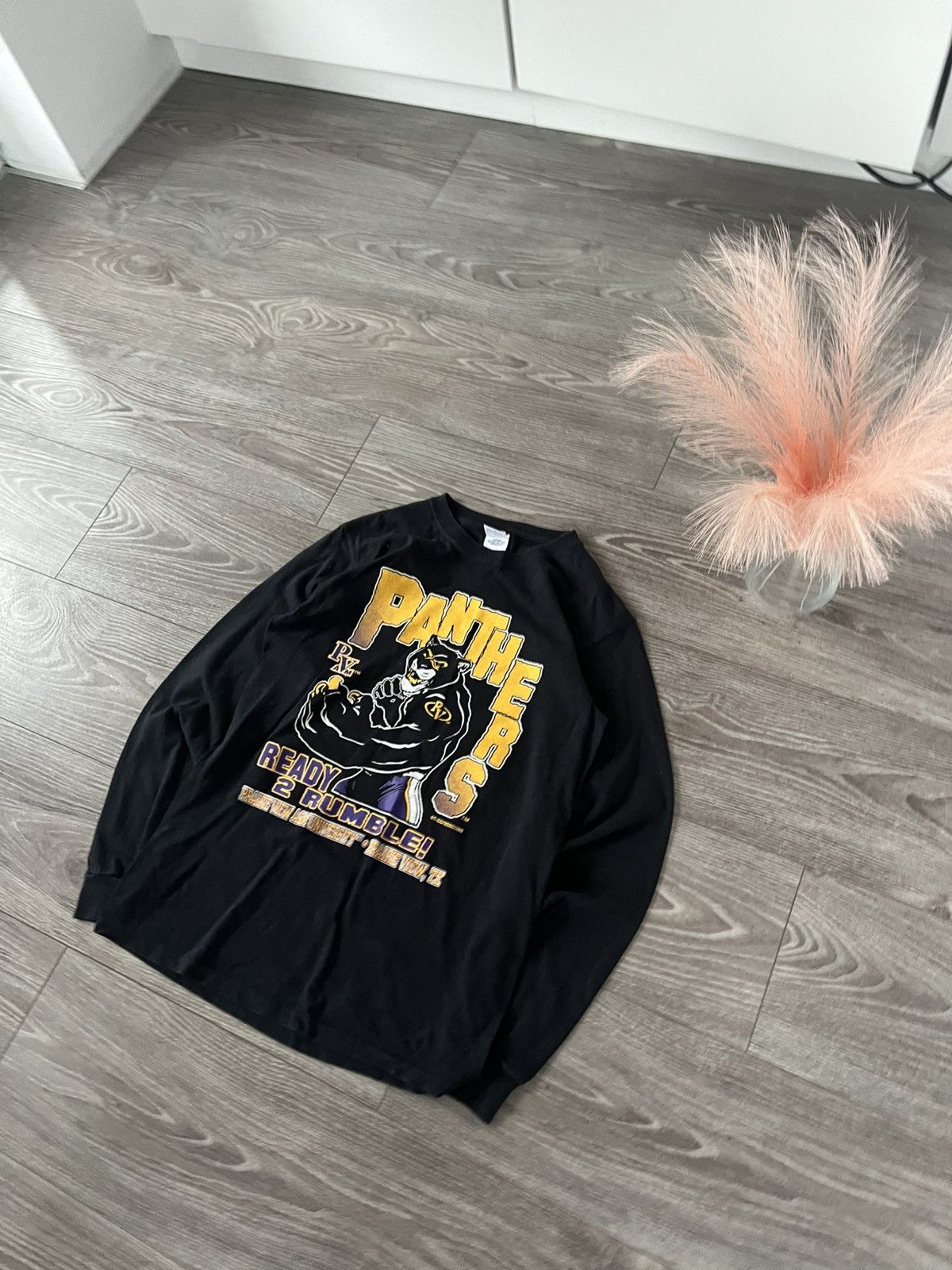 Band Tees × Vintage ‼️Panthers by Anvil Big Logo Print Long Sleeve Size US L / EU 52-54 / 3 - 5 Thumbnail