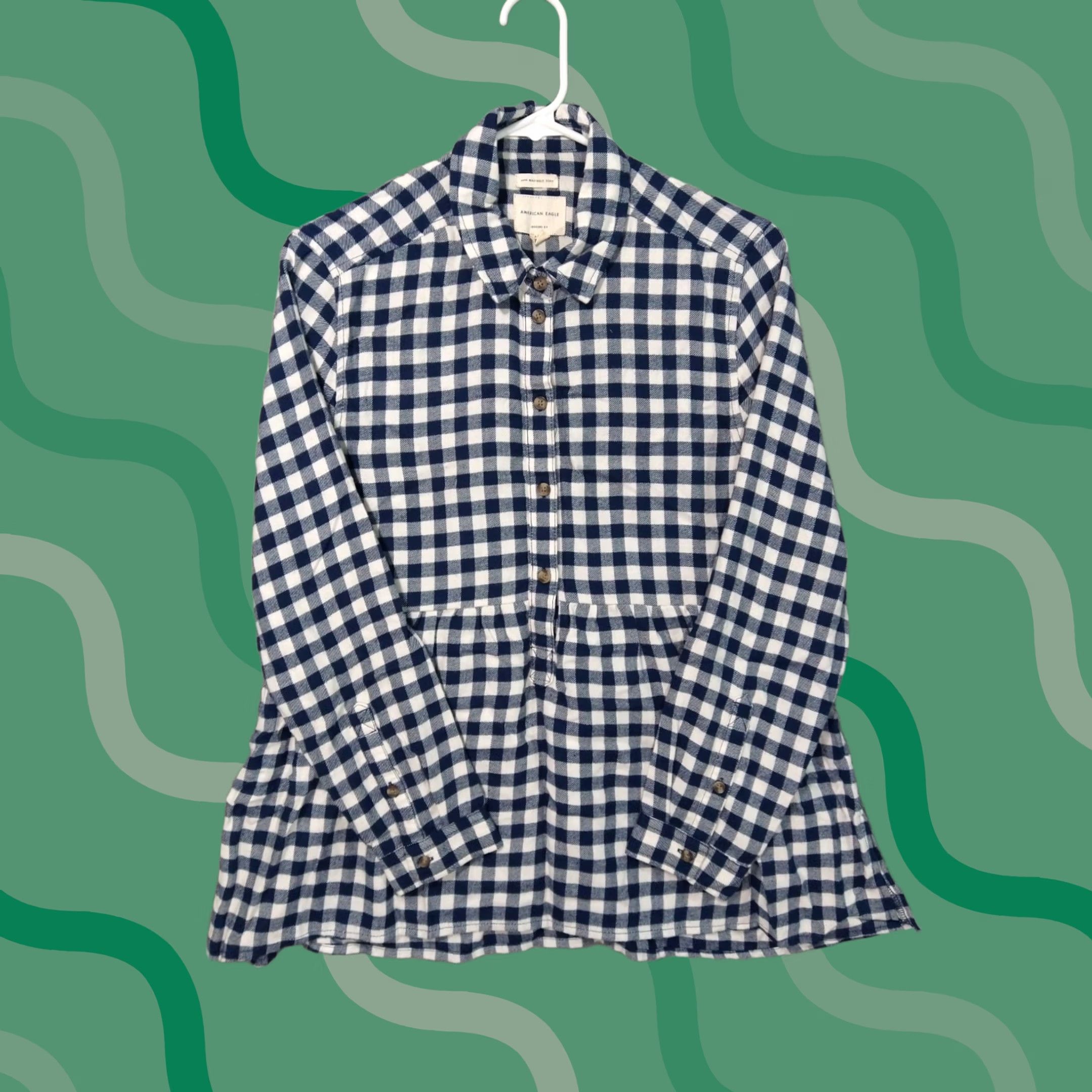 American Eagle Outfitters VINTAGE American Eagle Shirt Women Small Plaid Flannel Ahh Mazingly Soft Jegging Fit Top Size S / US 4 / IT 40 - 1 Thumbnail