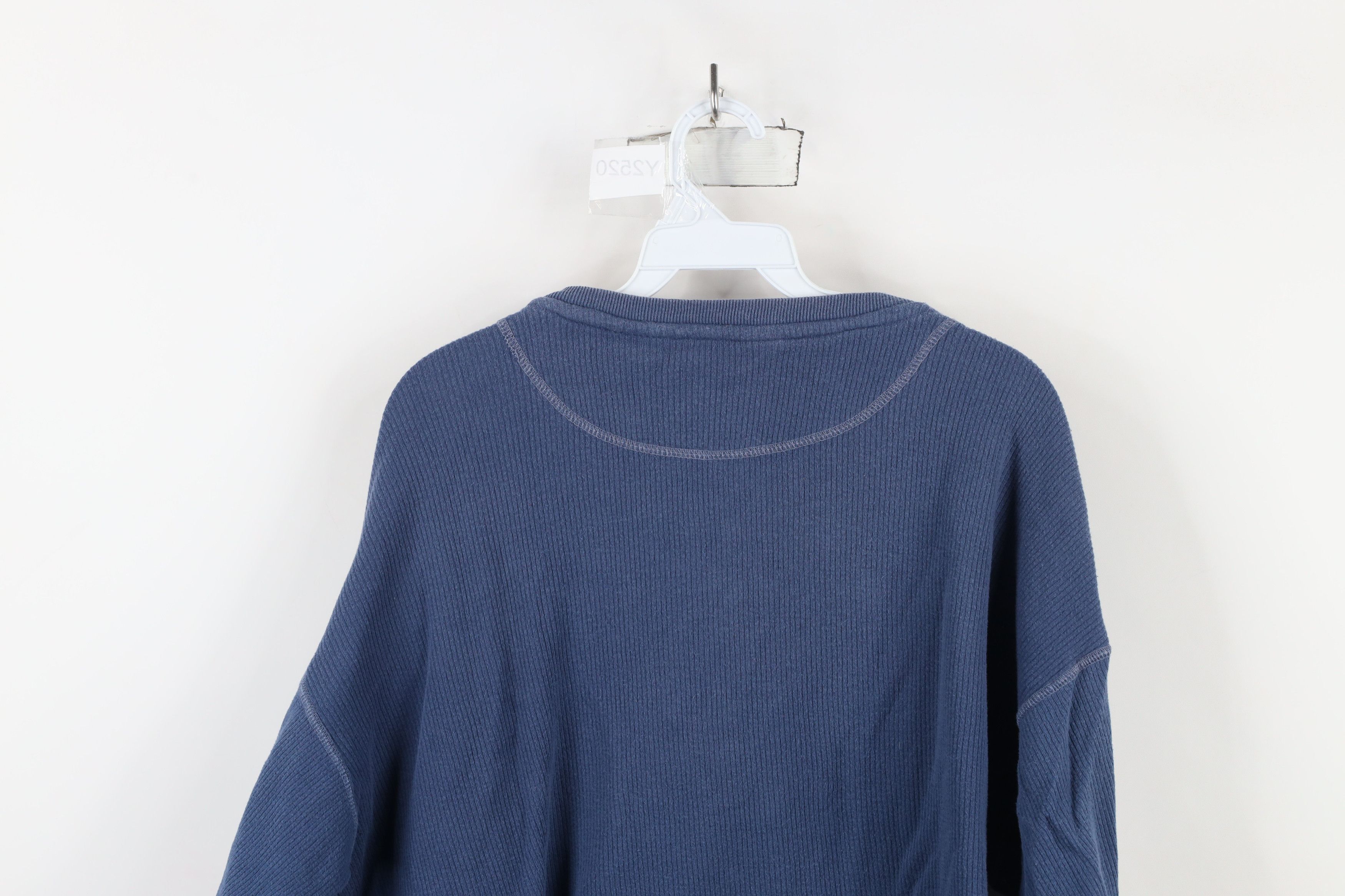 Vintage Vintage 90s Broncos Football Ribbed Knit Henley T-Shirt Size US L / EU 52-54 / 3 - 14 Thumbnail