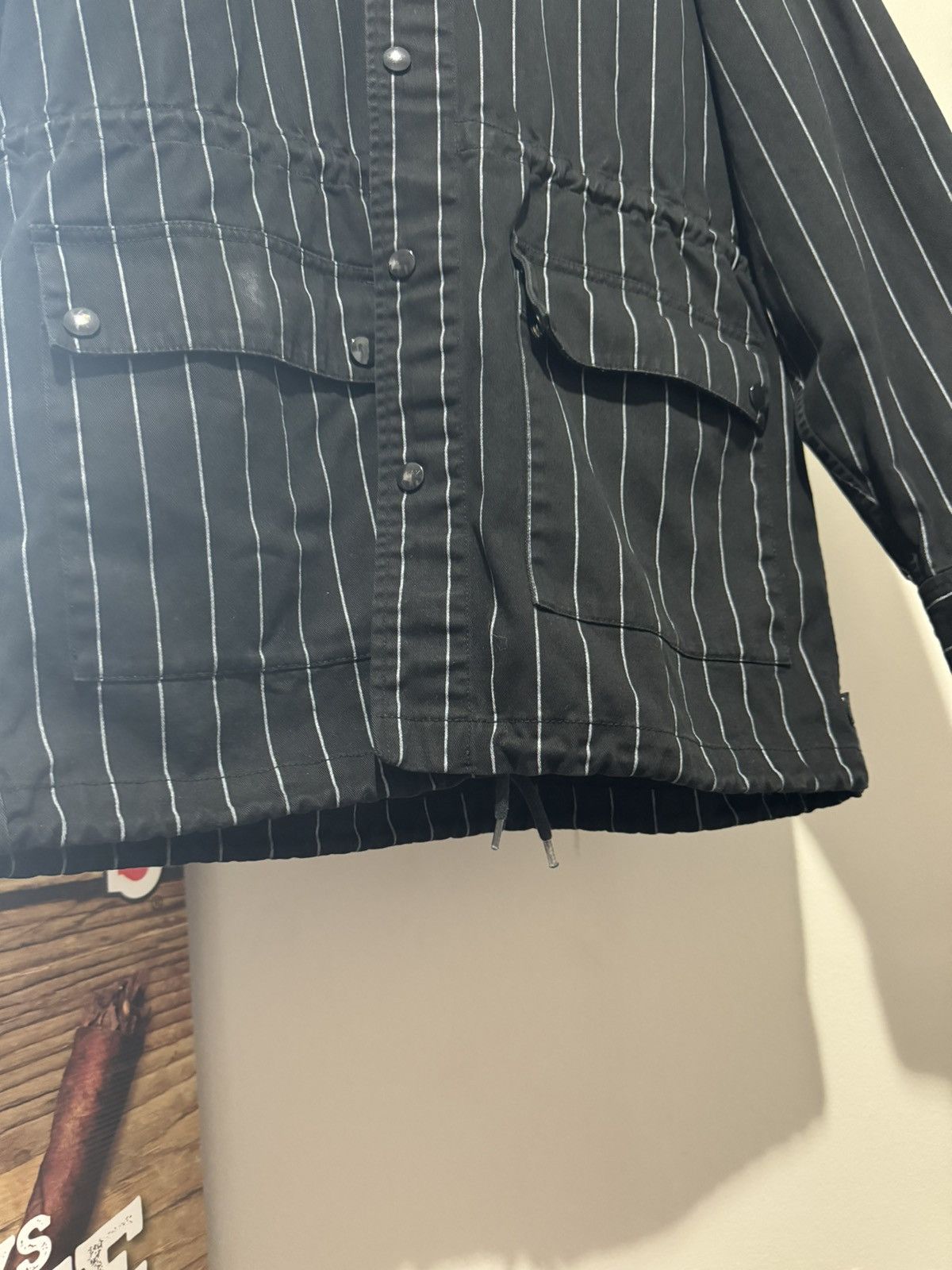 Supreme Supreme Pinstrip Twill Parka Medium Black Size US M / EU 48-50 / 2 - 8 Thumbnail