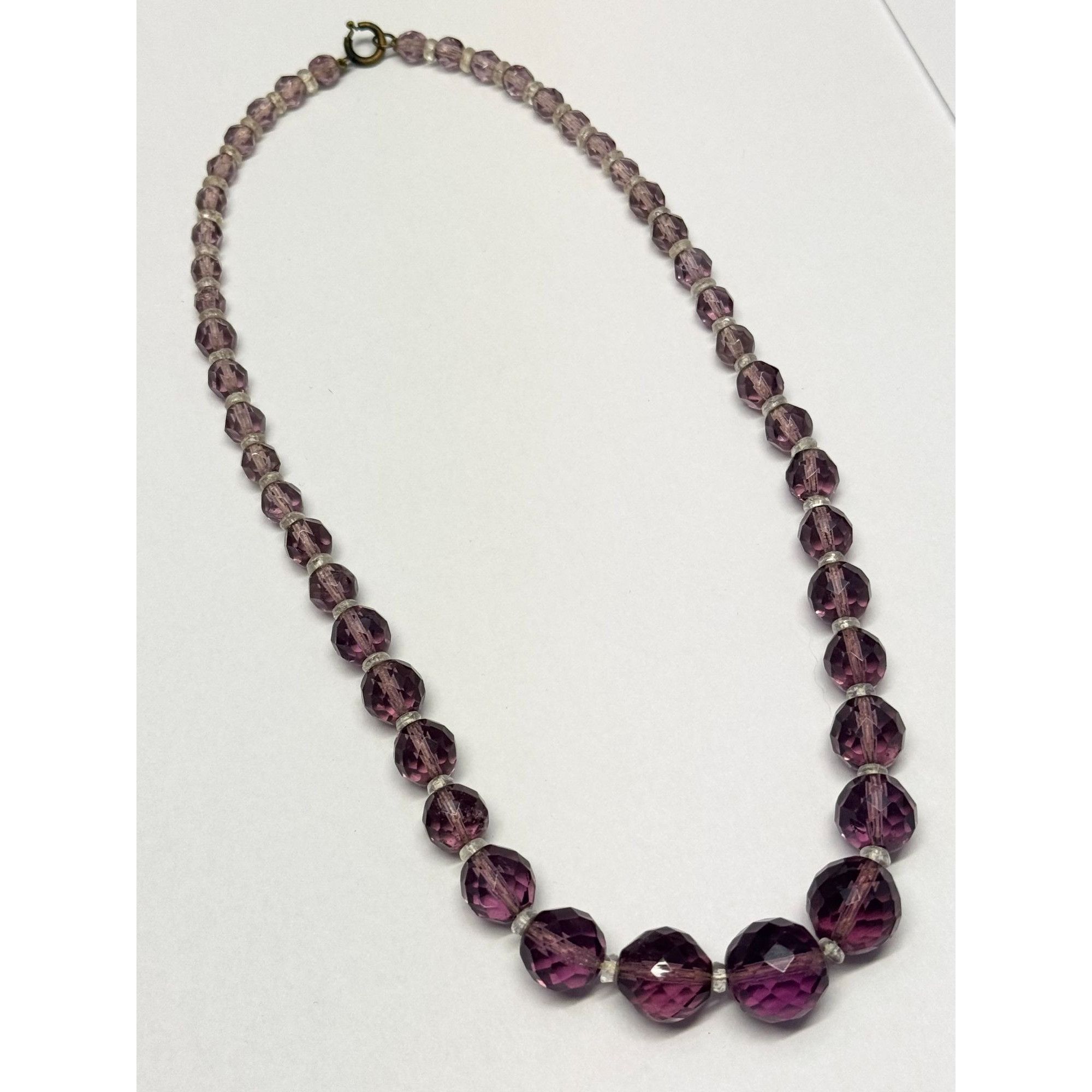Vintage Vintage purple & clear crystal beaded necklace Size ONE SIZE - 3 Thumbnail