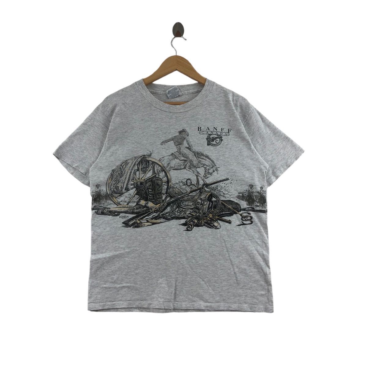 Vintage Vintage 90s BANFF Canada T-Shirt Sansegal Horse Artwork Size US M / EU 48-50 / 2 - 1 Thumbnail