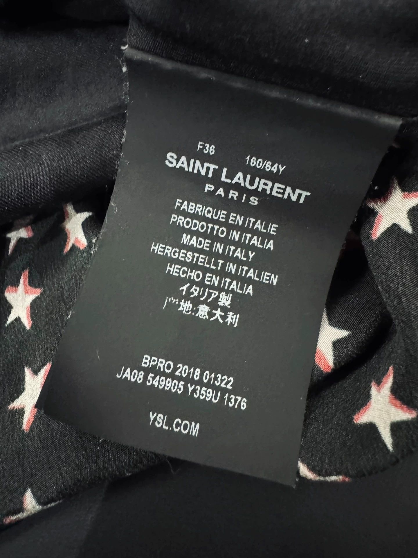 Saint Laurent Paris SLP 19SS 100% Silk Star Midi Skirt Women's 36 Size 26" / US 2 / IT 38 - 5 Thumbnail