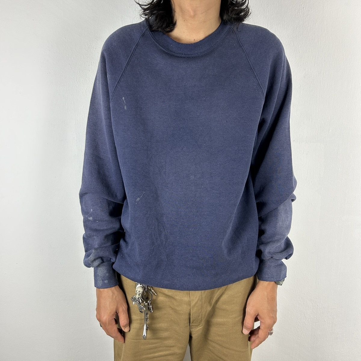 Vintage 1980s Trashed Russell Sweatshirt Size US L / EU 52-54 / 3 - 2 Thumbnail