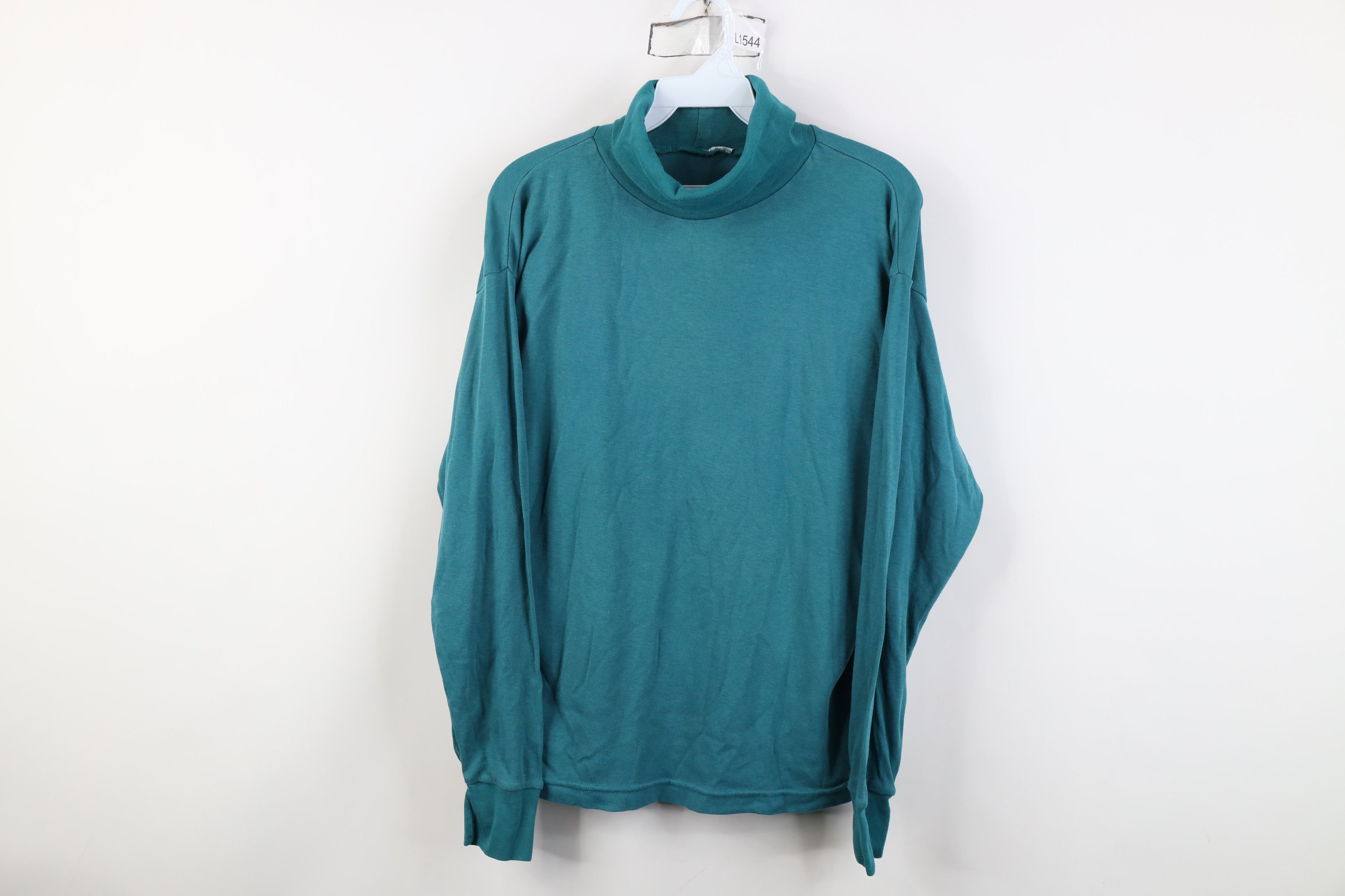 Vintage Vintage 90s Streetwear Blank Long Sleeve Turtleneck T-Shirt Size L / US 10 / IT 46 - 1 Thumbnail
