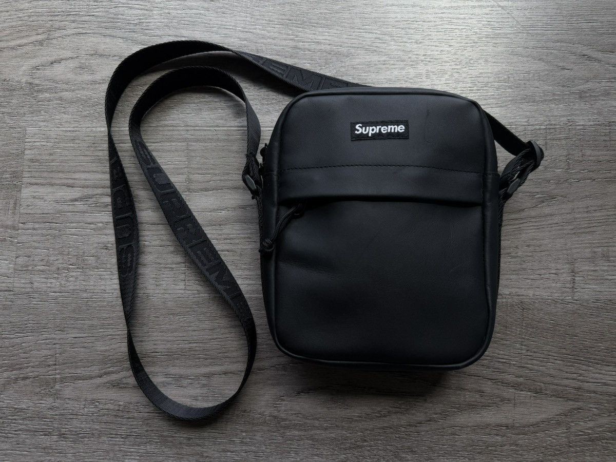 Nike × Supreme Supreme Nike Leather Shoulder Bag Black | Grailed