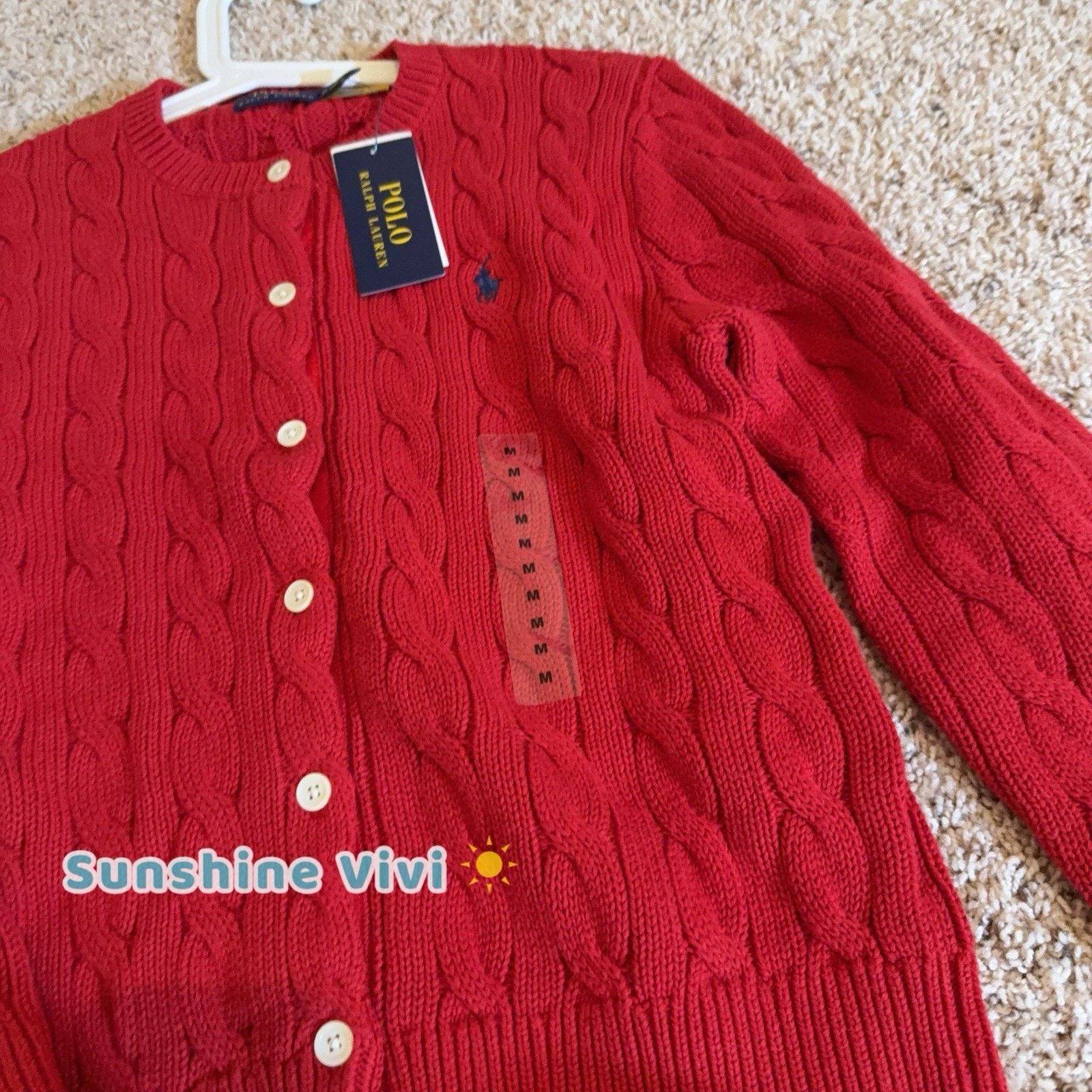 Ralph Lauren NEW Ralph Lauren woman Cotton Cable Knit Cardigan Sweater Size M / US 6-8 / IT 42-44 - 4 Thumbnail