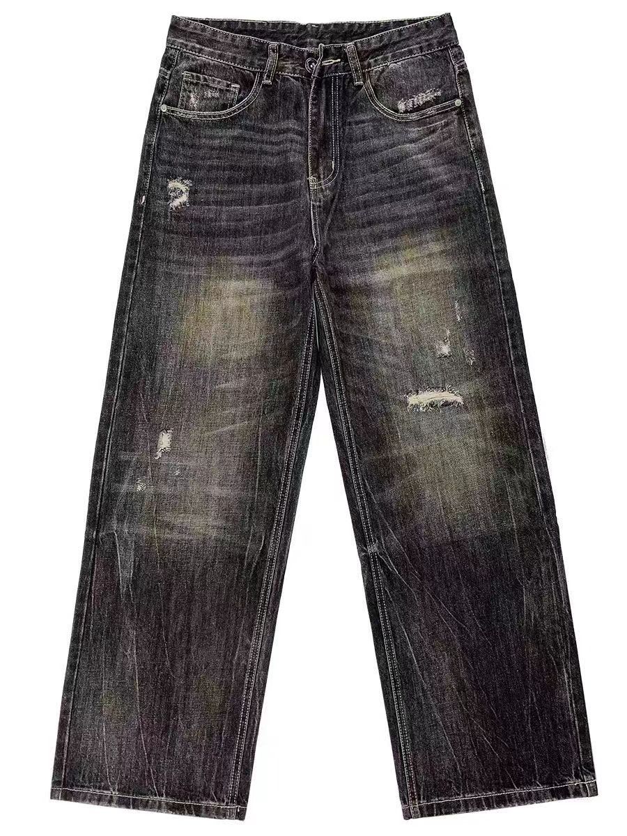Japanese Brand × Vintage Vintage rust design loose casual ripped black jeans Size US 34 / EU 50 - 5 Thumbnail