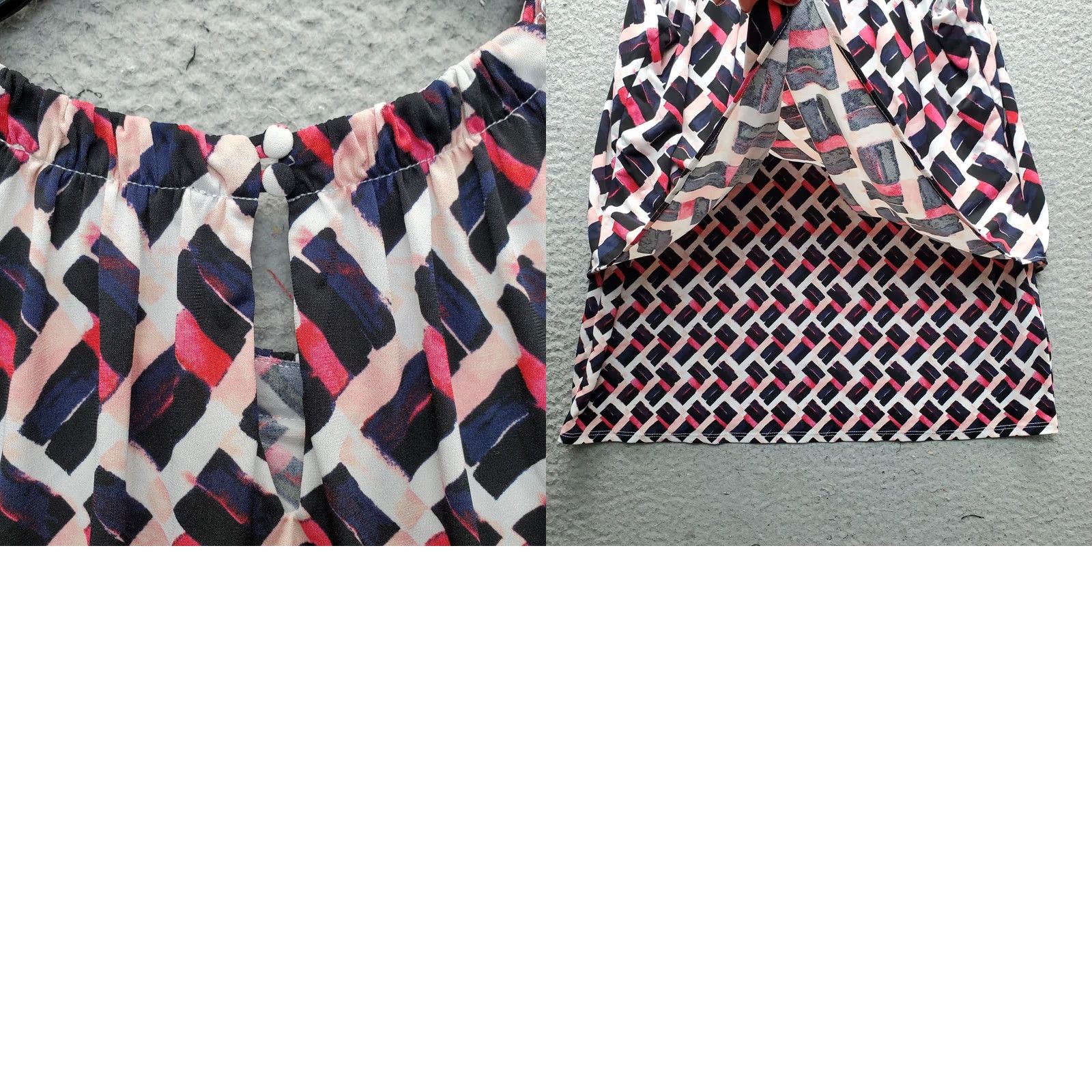 White House Black Market White House Black Market Blouse Womens M Multicolor Patterned Pleated Keyhole Back Shirt Adult Womens M Multicolor Geometric Sleeveless Size M / US 6-8 / IT 42-44 - 8 Thumbnail