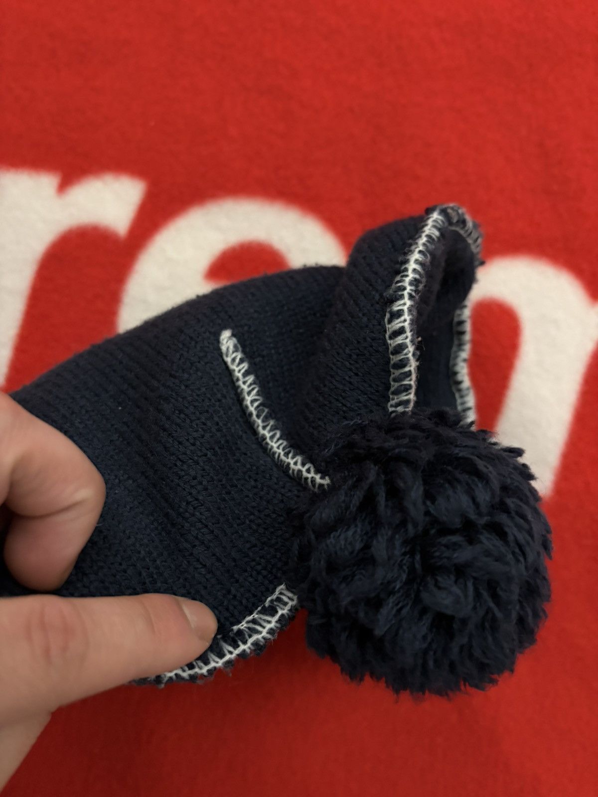 Supreme Supreme Contrast Stitch Beanie - Navy Size ONE SIZE - 3 Thumbnail