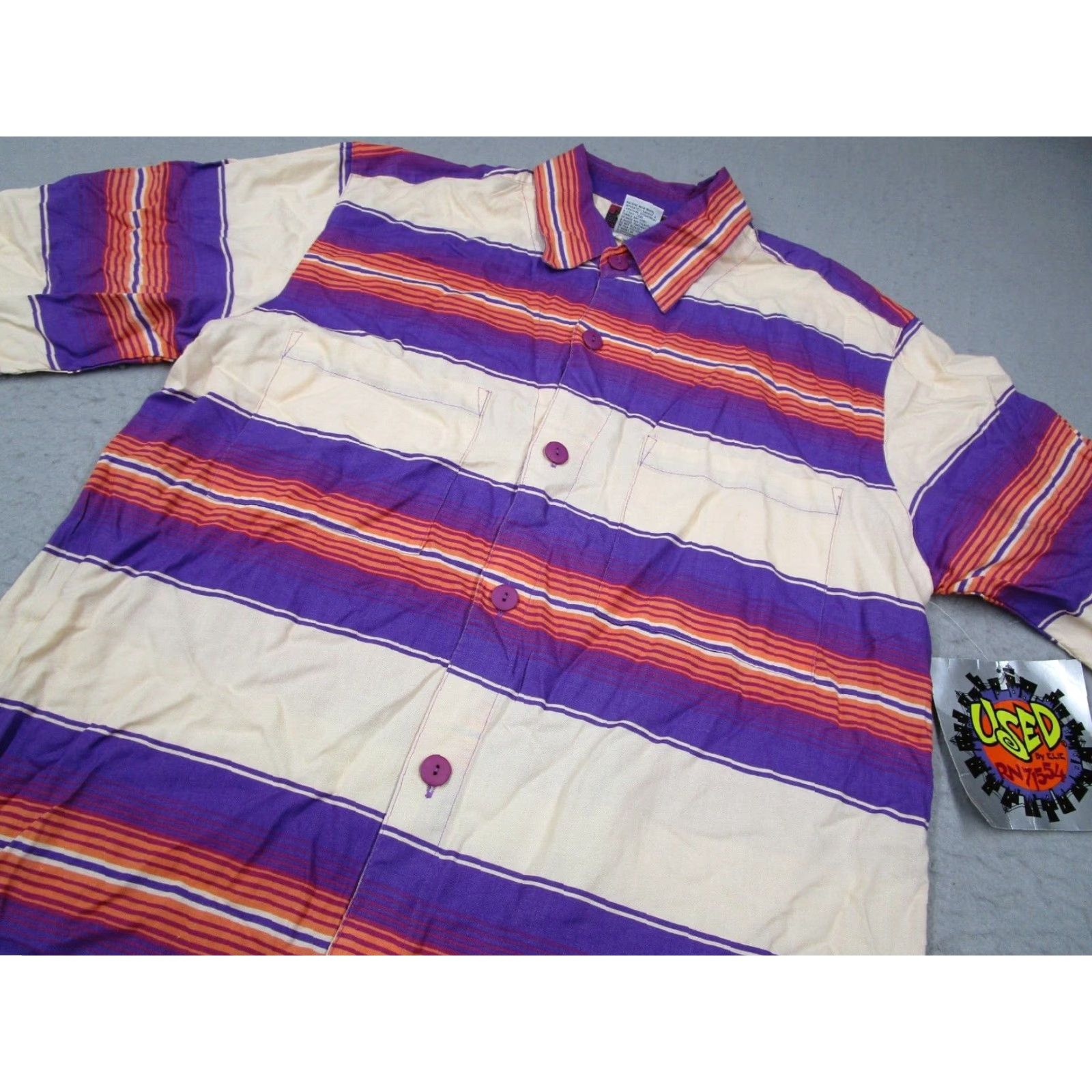 Etro VINTAGE Get Used by Ellie Mens Shirt M Purple Button-Up 90s NWT Retro Geometric Cap Sleeve Casual Hip Hop 80s Vintage Boys Womens? Size US M / EU 48-50 / 2 - 2 Thumbnail