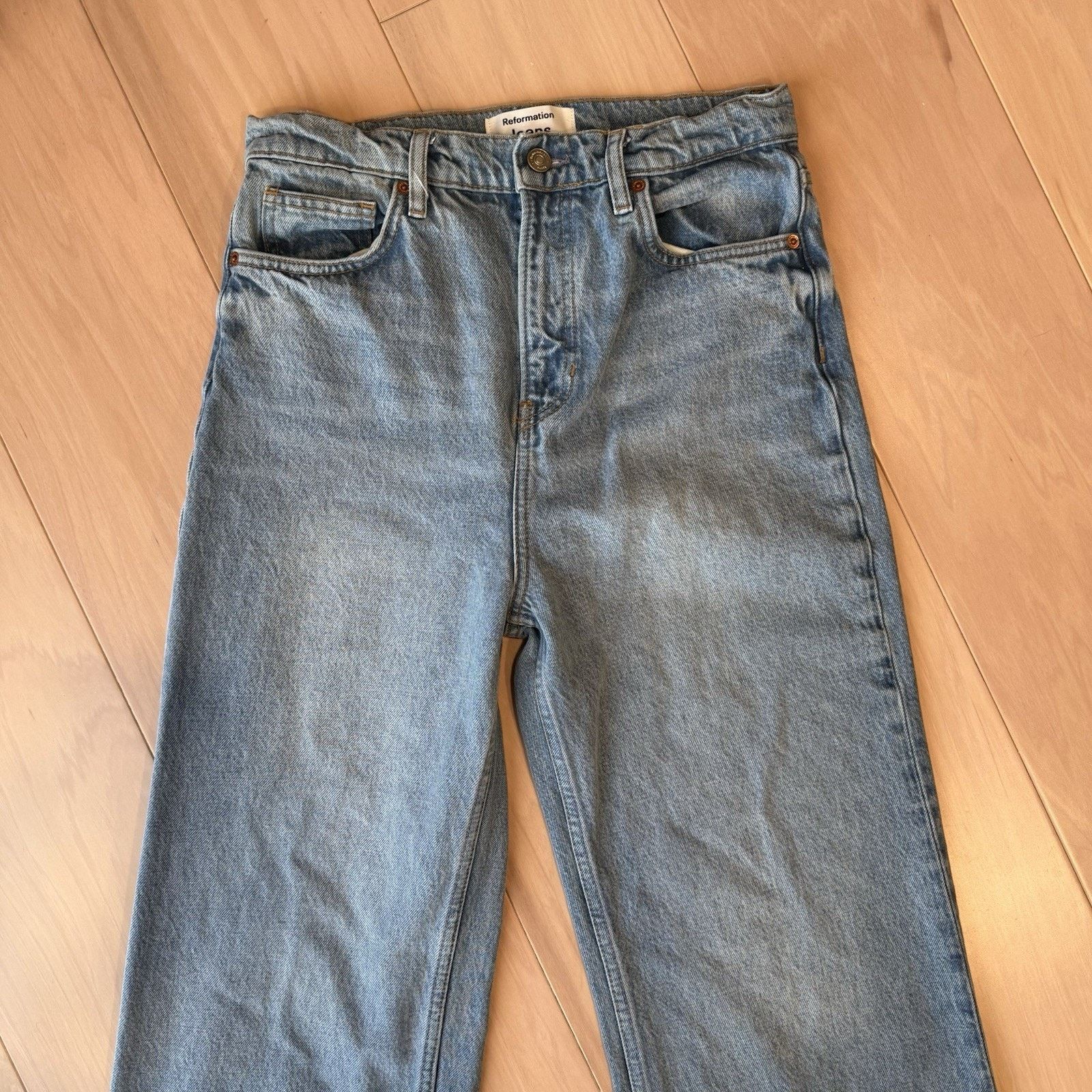 Reformation Reformation Wilder High Rise Wide Leg Cropped Jeans W 28 Size 28" / US 6 / IT 42 - 5 Thumbnail