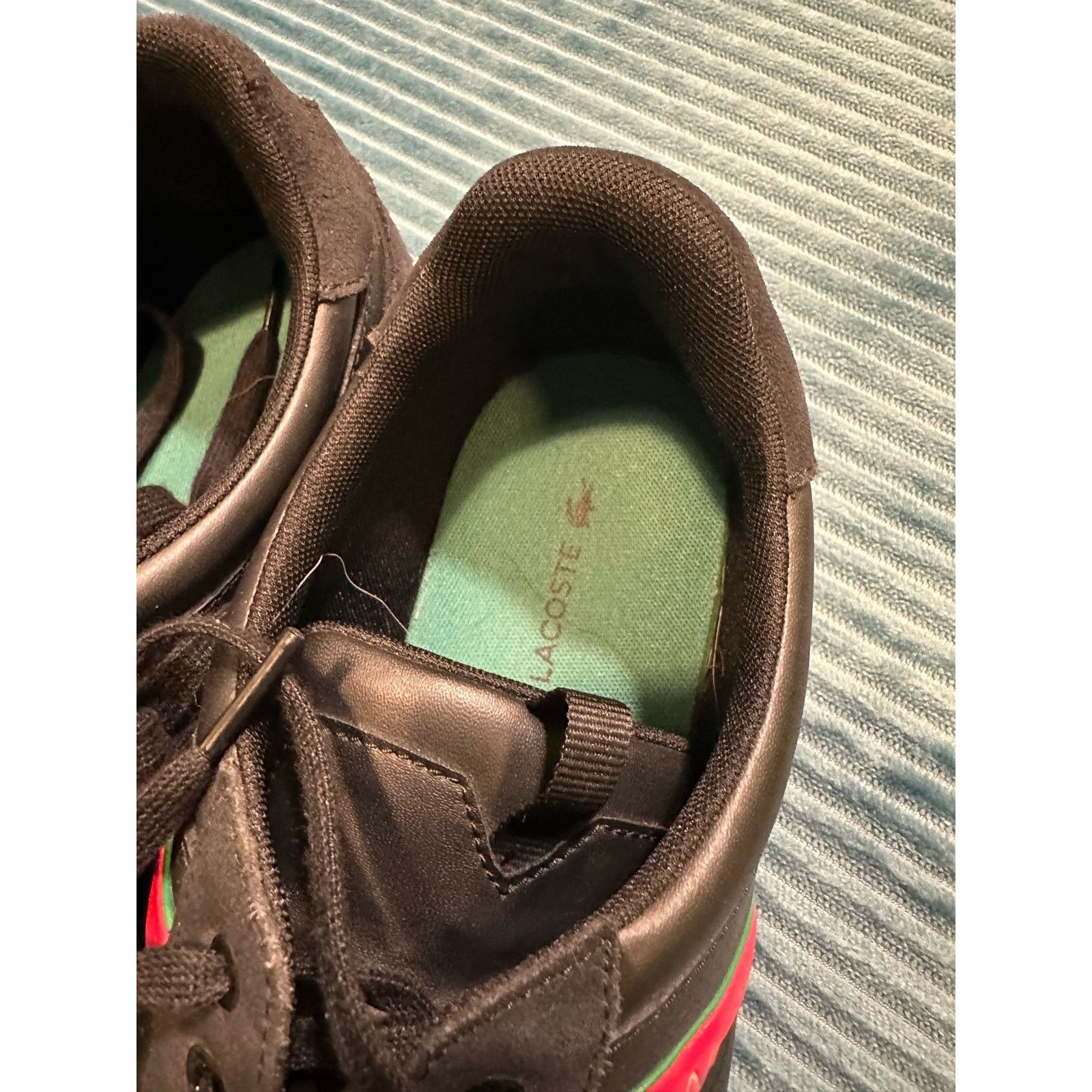 Lacoste Lacoste Men's Black Sneakers with Red Stripe Size US 12 / EU 45 - 4 Thumbnail