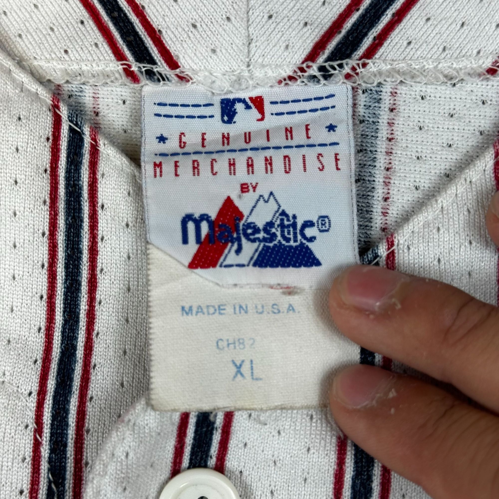 Majestic Atlanta Braves Majestic MLB Genuine Merchandise Pinstripe Je Size US XL / EU 56 / 4 - 3 Thumbnail