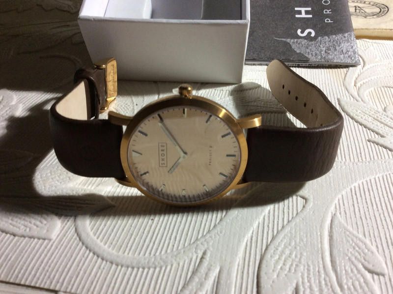 Designer Shore Projects Watch rose gold dial Brown Strap - Unisex Size ONE SIZE - 5 Thumbnail