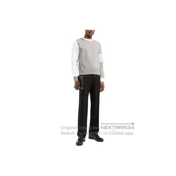 Thom Browne Thom Browne Gray Striped Knit Sweater for Men. Size US S / EU 44-46 / 1 - 1 Thumbnail