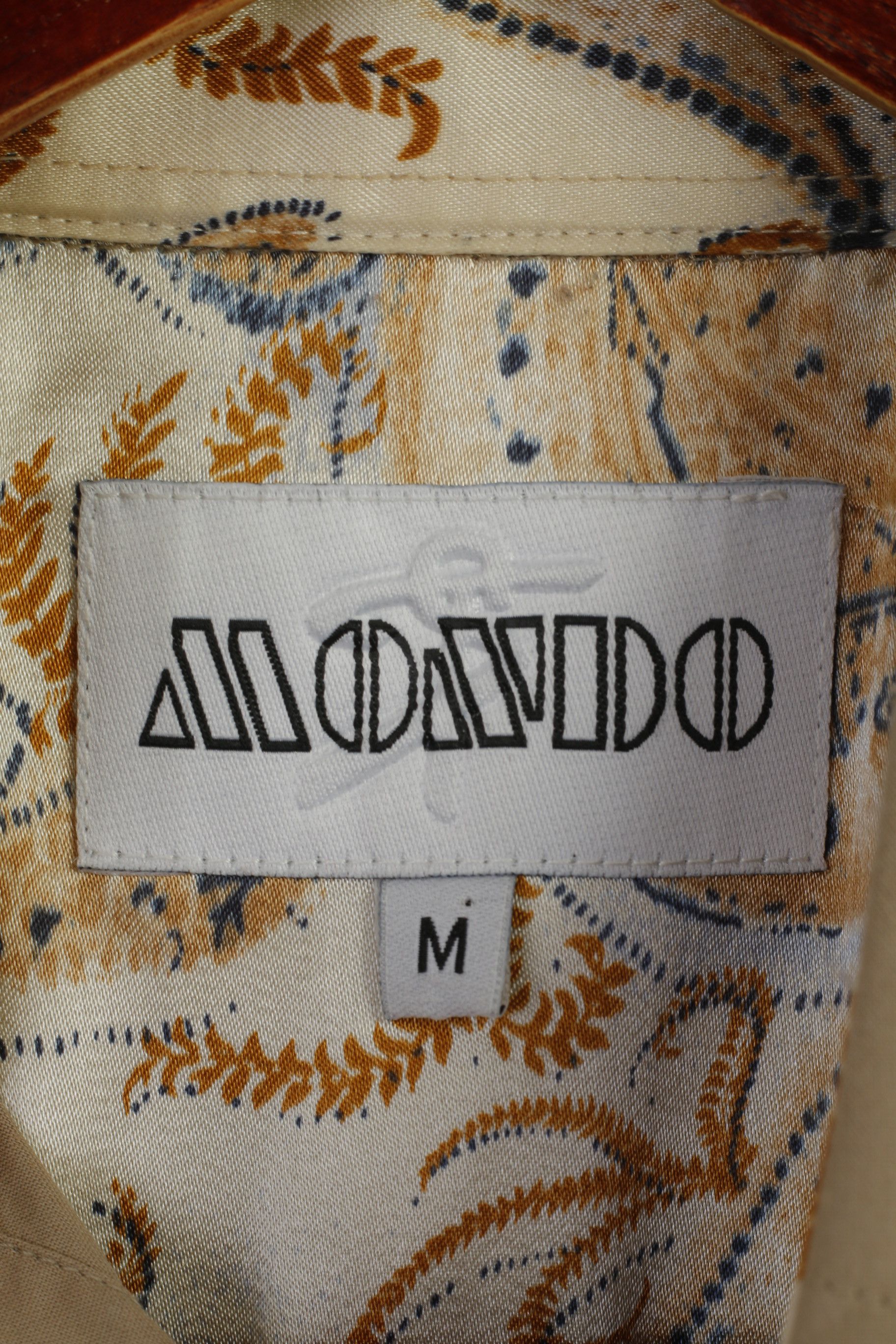 Vintage MONDO Men M Casual Shirt Beige Cotton Lycra 3229 Size US M / EU 48-50 / 2 - 6 Thumbnail