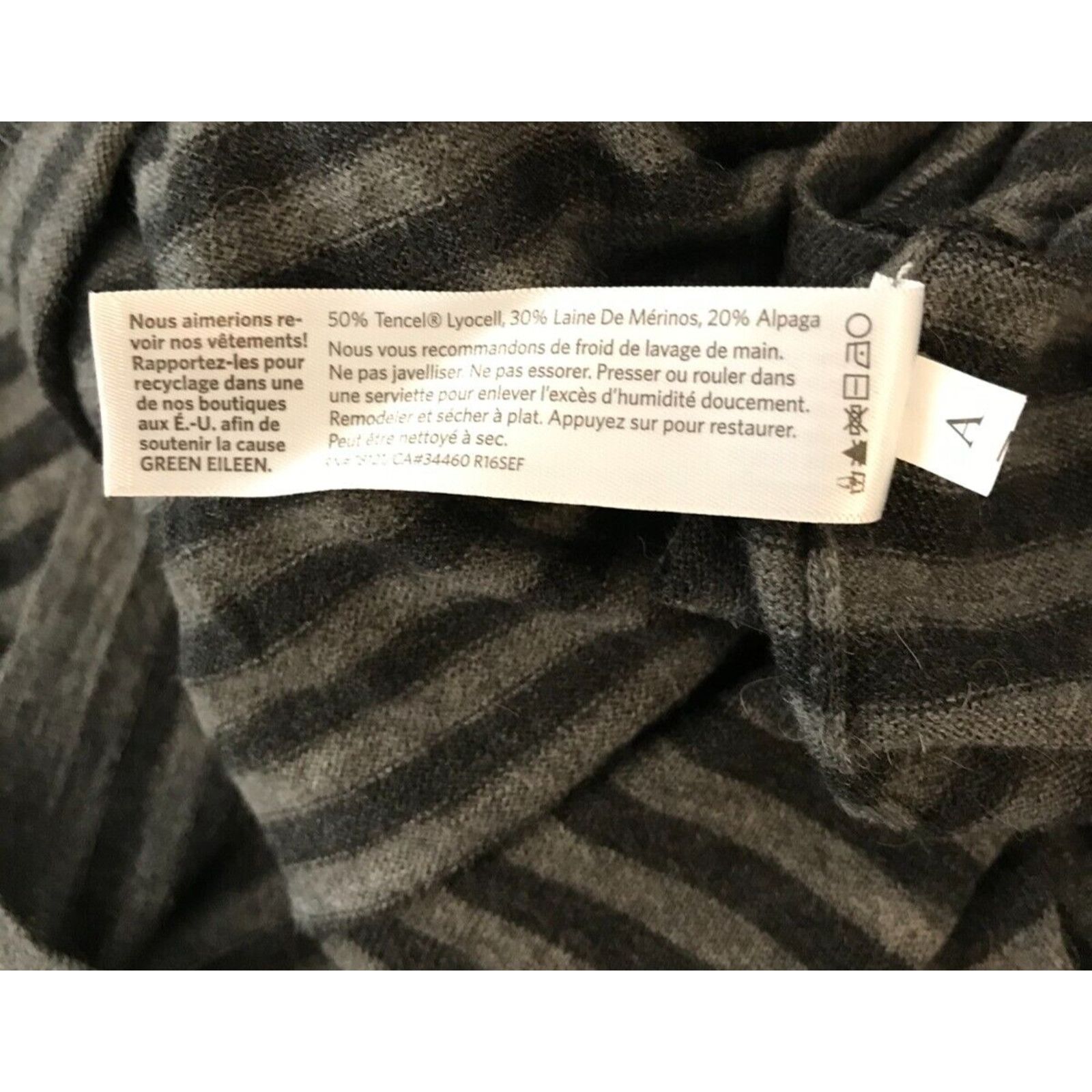 Eileen Fisher Eileen Fisher Gray/Black Striped Long-Sleeve Tunic Sweater Size S / US 4 / IT 40 - 9 Thumbnail
