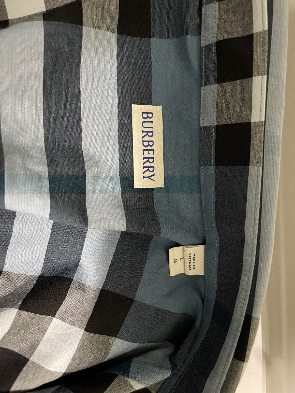 Burberry Burberry Men's Blue Plaid Shirt Size US L / EU 52-54 / 3 - 4 Thumbnail