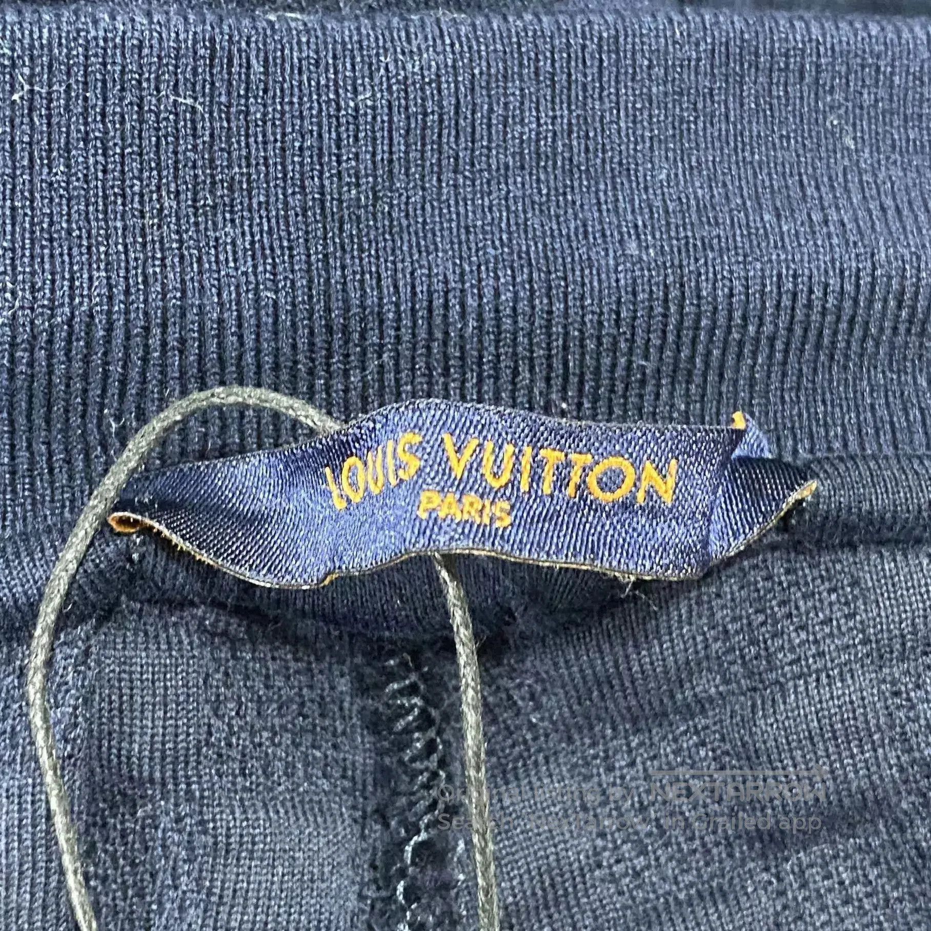 Louis Vuitton Blue Textured Drawstring Sweatpants. Size US 32 / EU 48 - 5 Thumbnail