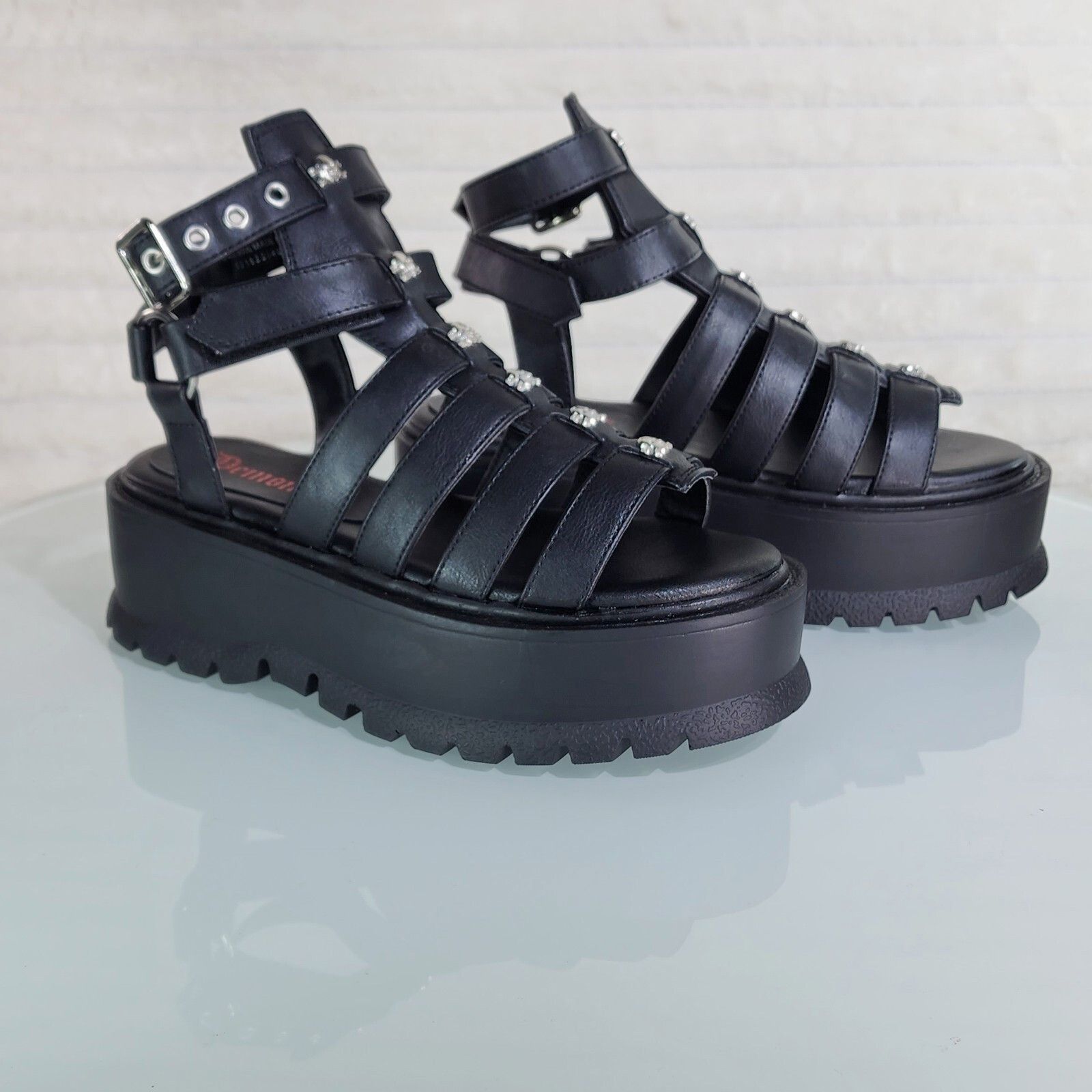 Other Slacker 2" Platform Gothic Sandals with Skull & Cross-Bone S Size US 6 / IT 36 - 1 Thumbnail