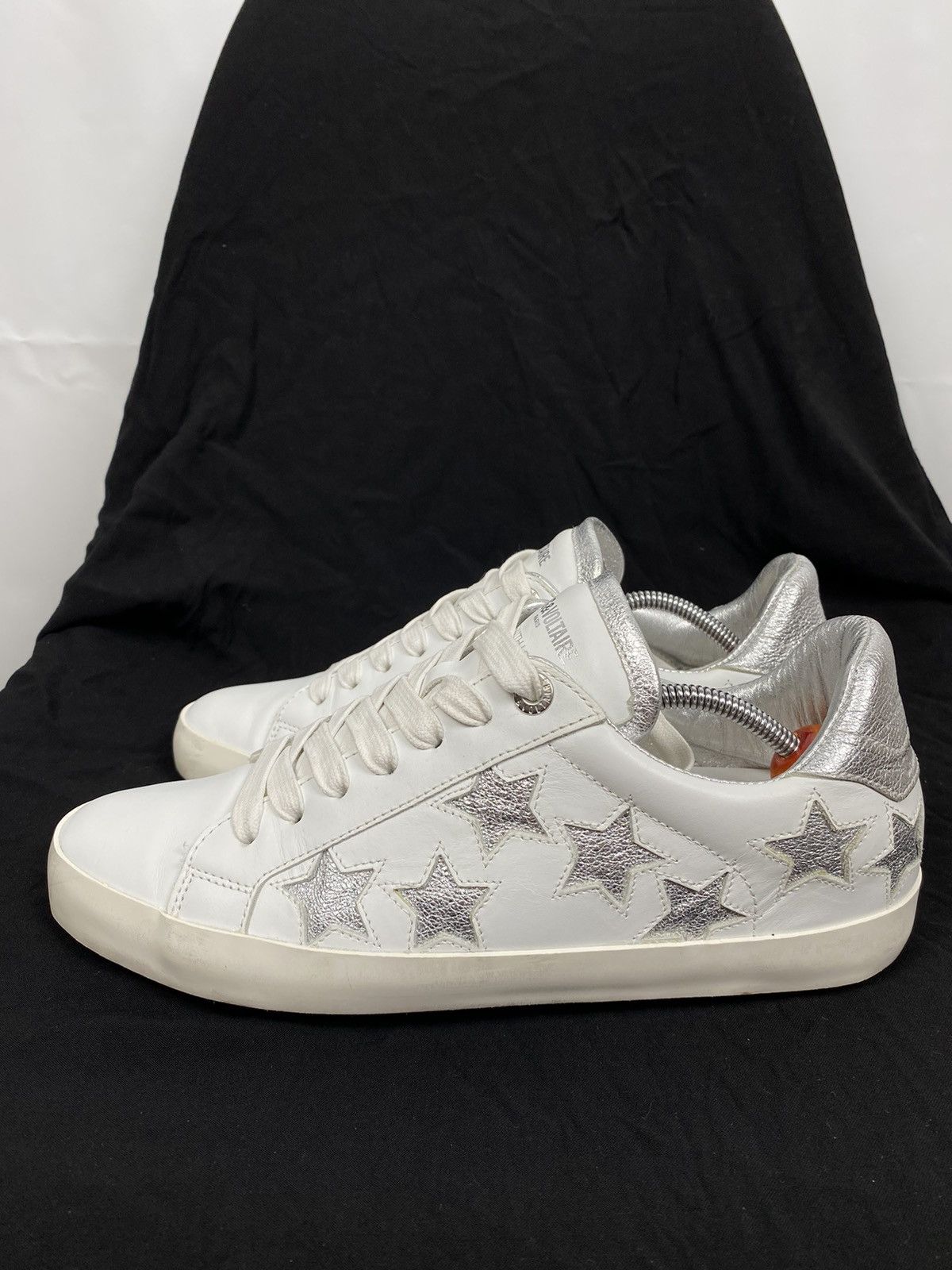 Zadig & Voltaire Zadig & Voltaire Fabric Used Leather Star Patch Sneakers 40 Size US 10 / IT 40 - 4 Thumbnail