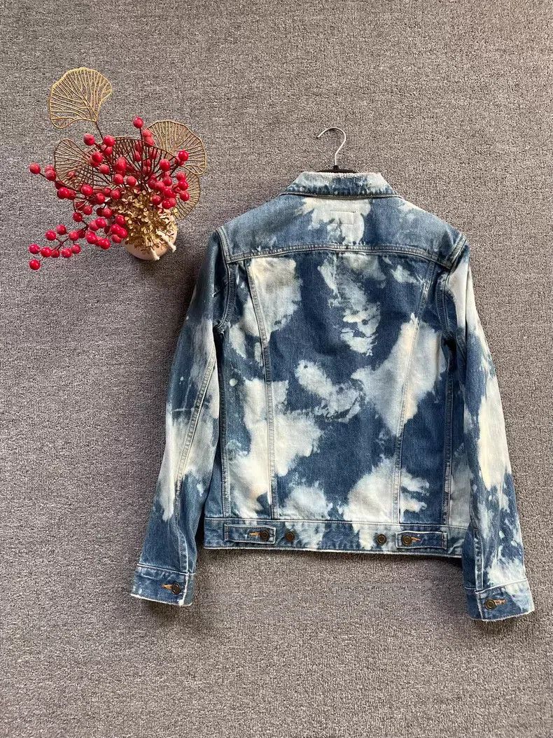 Saint Laurent Paris Saint Laurent Paris Blue and White Splatter Denim Jacket i Size US XS / EU 42 / 0 - 2 Thumbnail