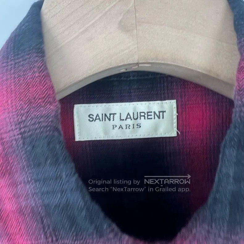 Saint Laurent Paris Saint Laurent Paris Red and Black Plaid Long Sleeve Shirt Size US M / EU 48-50 / 2 - 3 Thumbnail