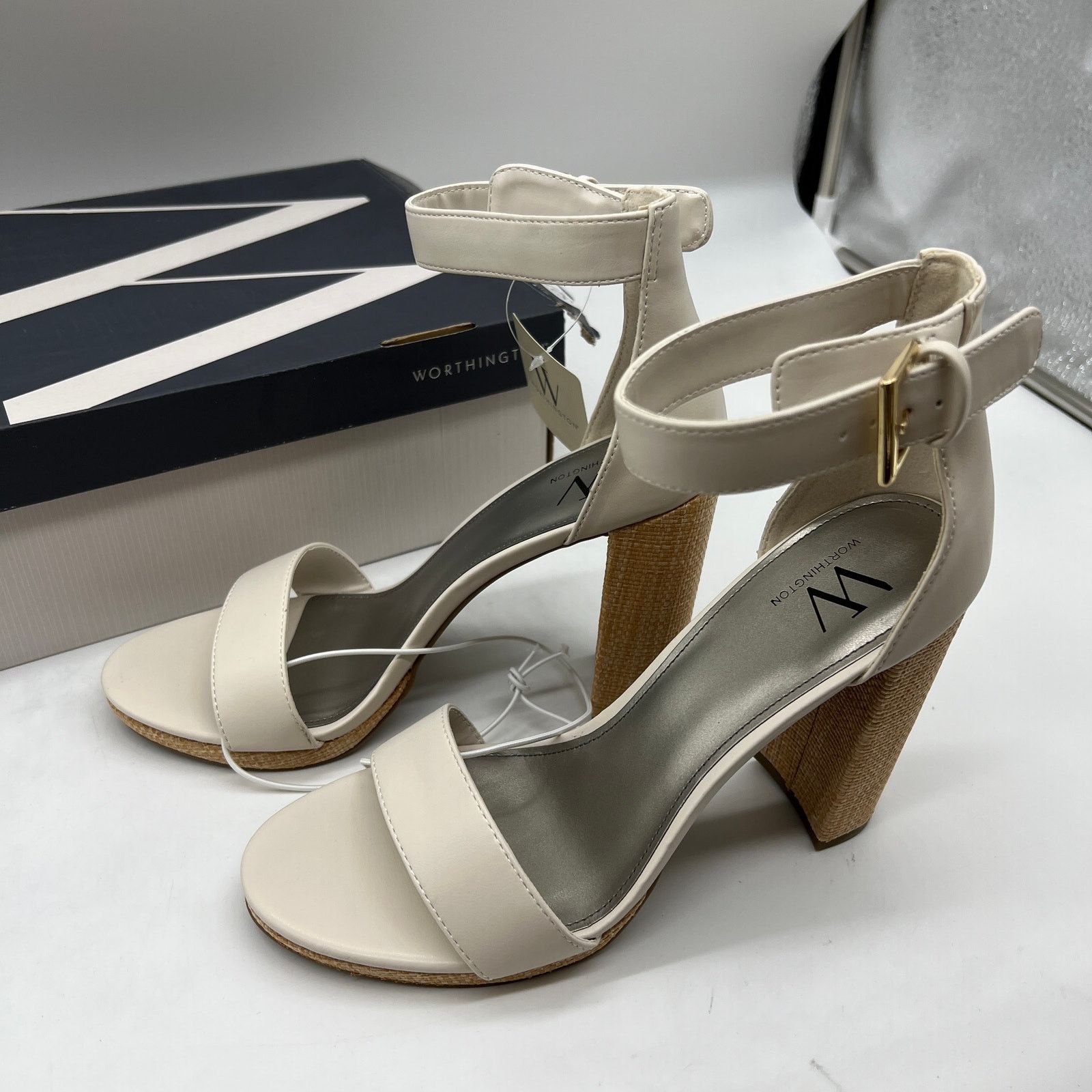 Other Worthington Womens Lynch Heeled Sandals Ivory Size US 9.5 / IT 39.5 - 10 Thumbnail