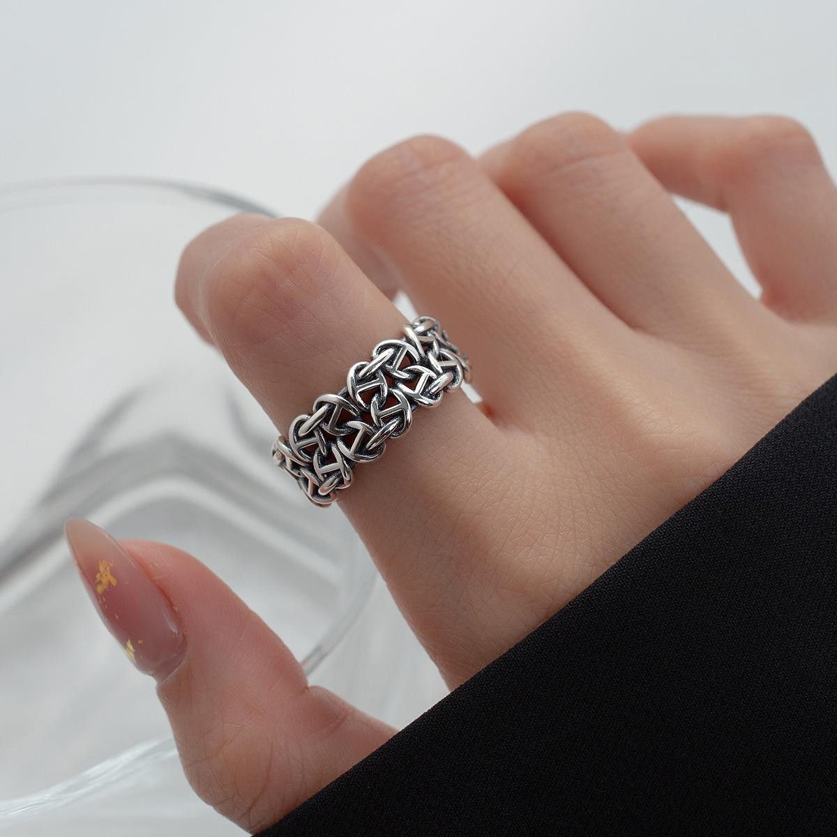 VIBE Vintage Distressed Chain Ring Size ONE SIZE - 3 Thumbnail