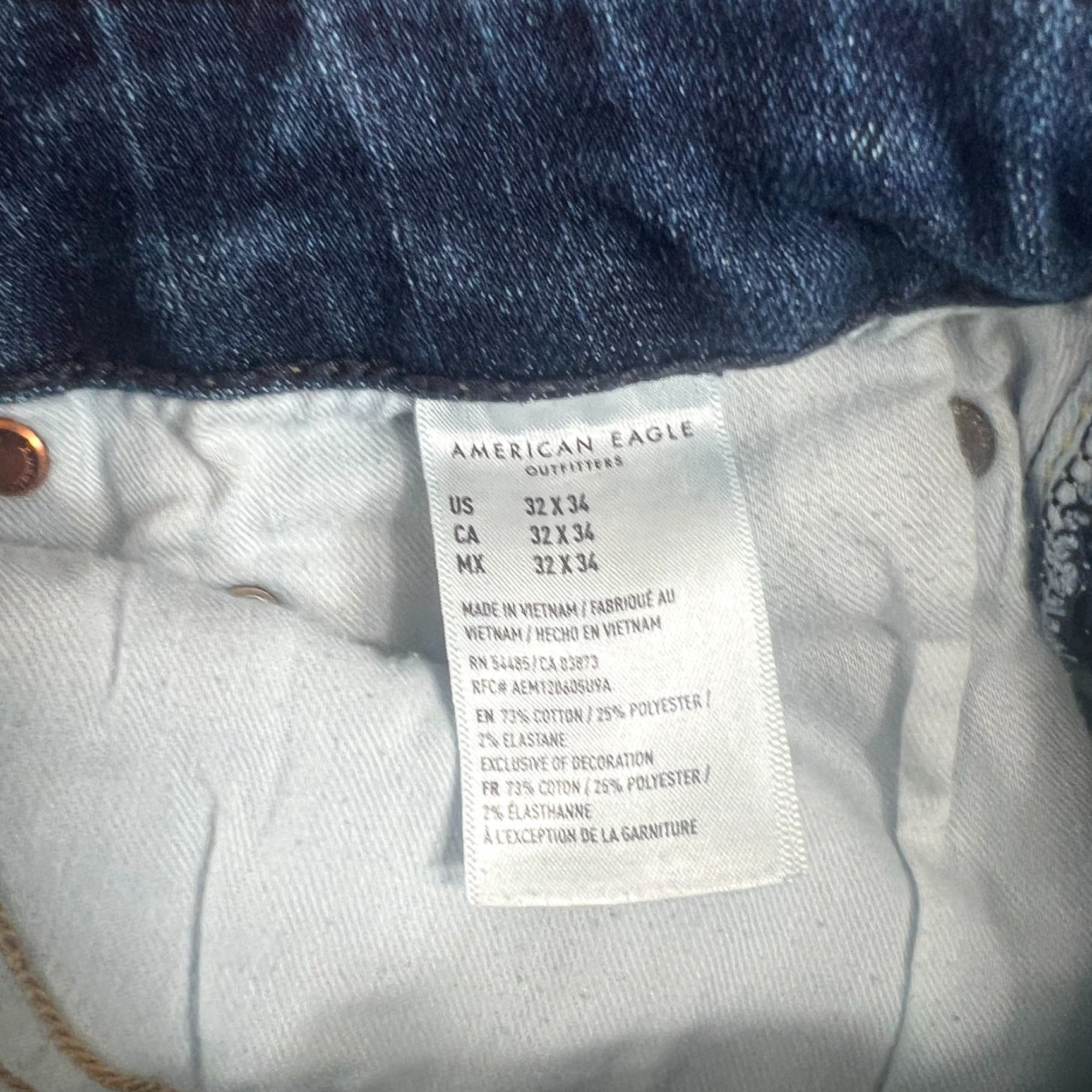 American Eagle Outfitters American Eagle Jeans Mens 32 Slim Fit Blue Denim Stretch 5-Pocket Regular Inseam 32? Size US 32 / EU 48 - 7 Thumbnail