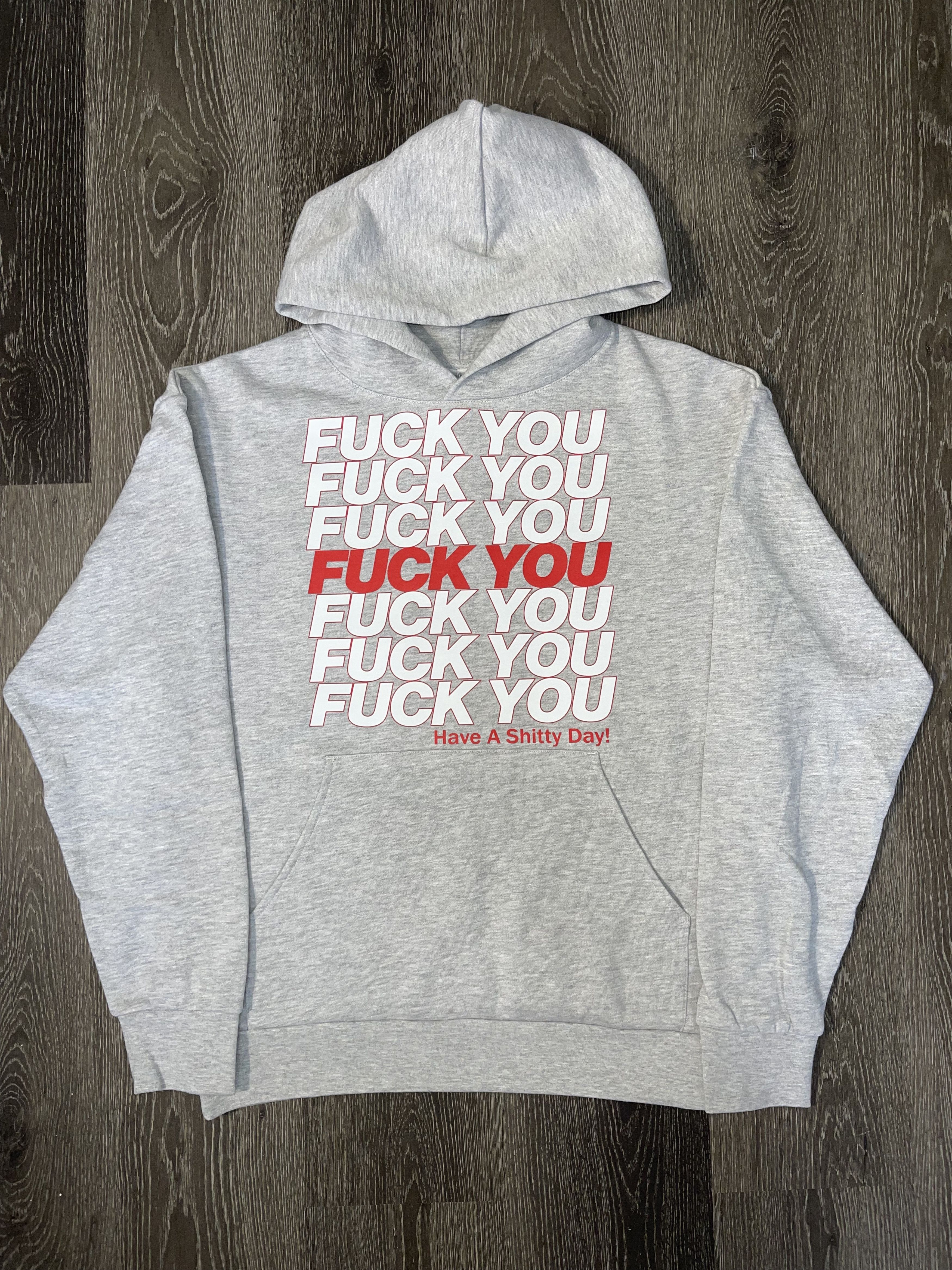 Vintage Grey “Fuck You Shopping Bag” Hoodie Size US XL / EU 56 / 4 - 3 Thumbnail
