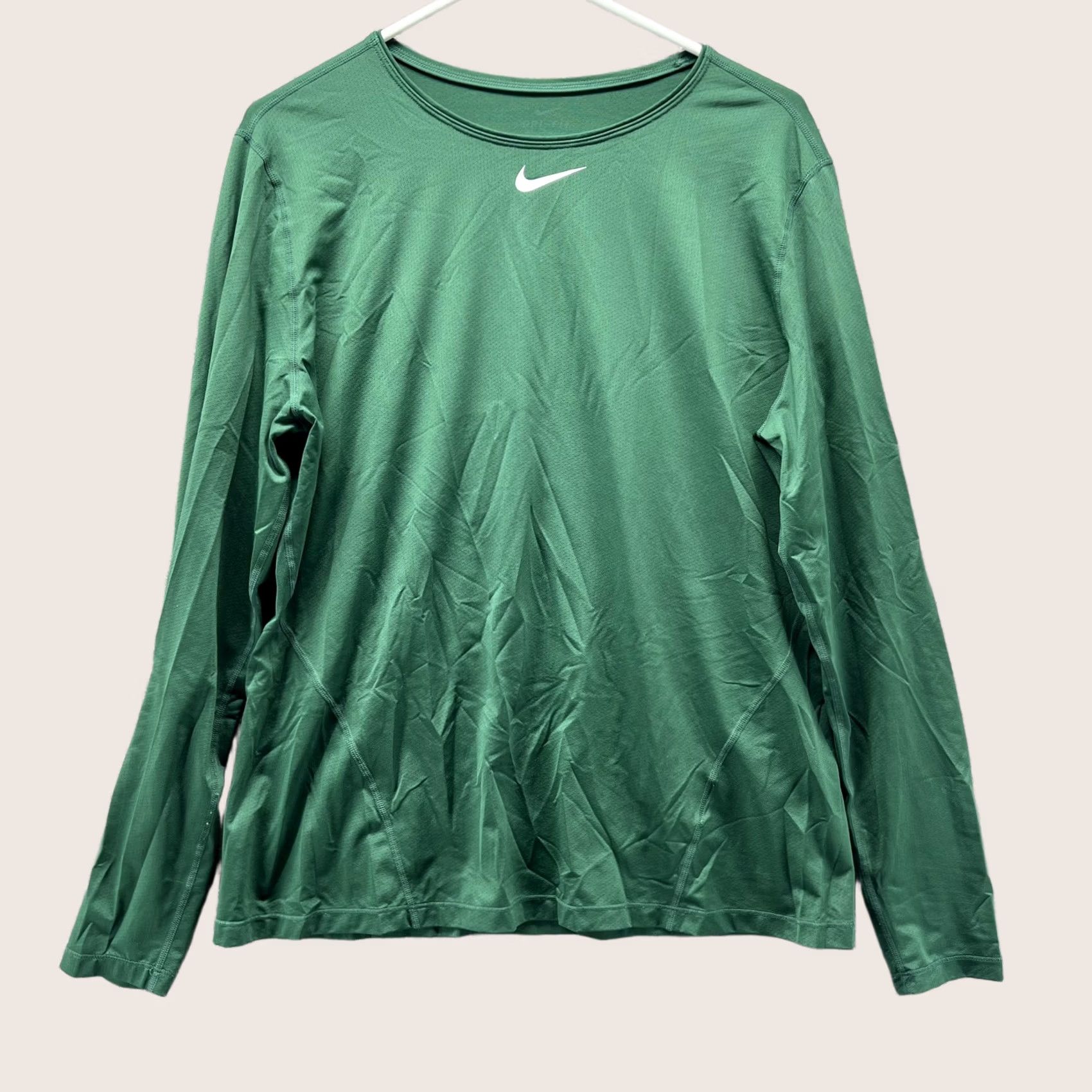 Nike Nike Dri-FIT Shirt Mens XL Green Long Sleeve Athletic Running Top Size US XL / EU 56 / 4 - 1 Thumbnail