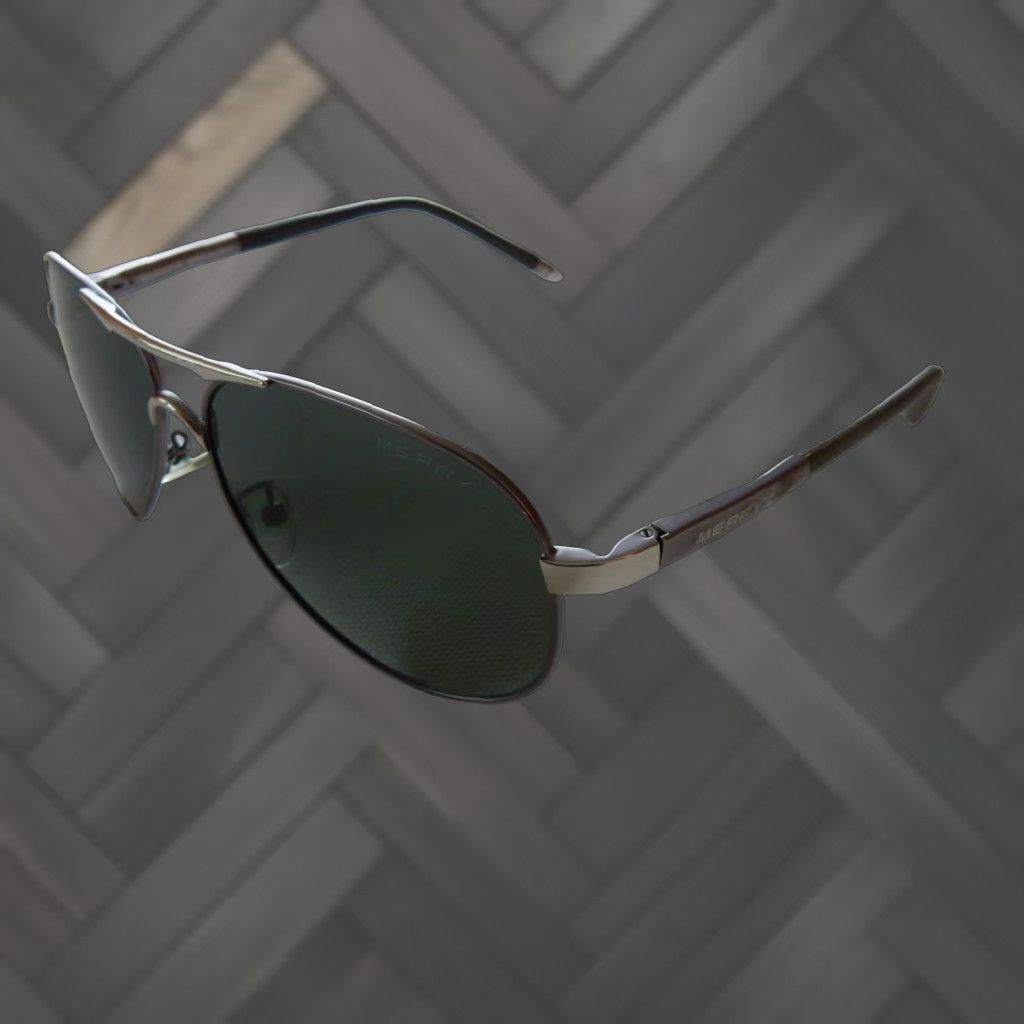 Vintage VINTAGE Merrys Aviator Sunglasses Men Silver Small Scratches Size ONE SIZE - 1 Thumbnail