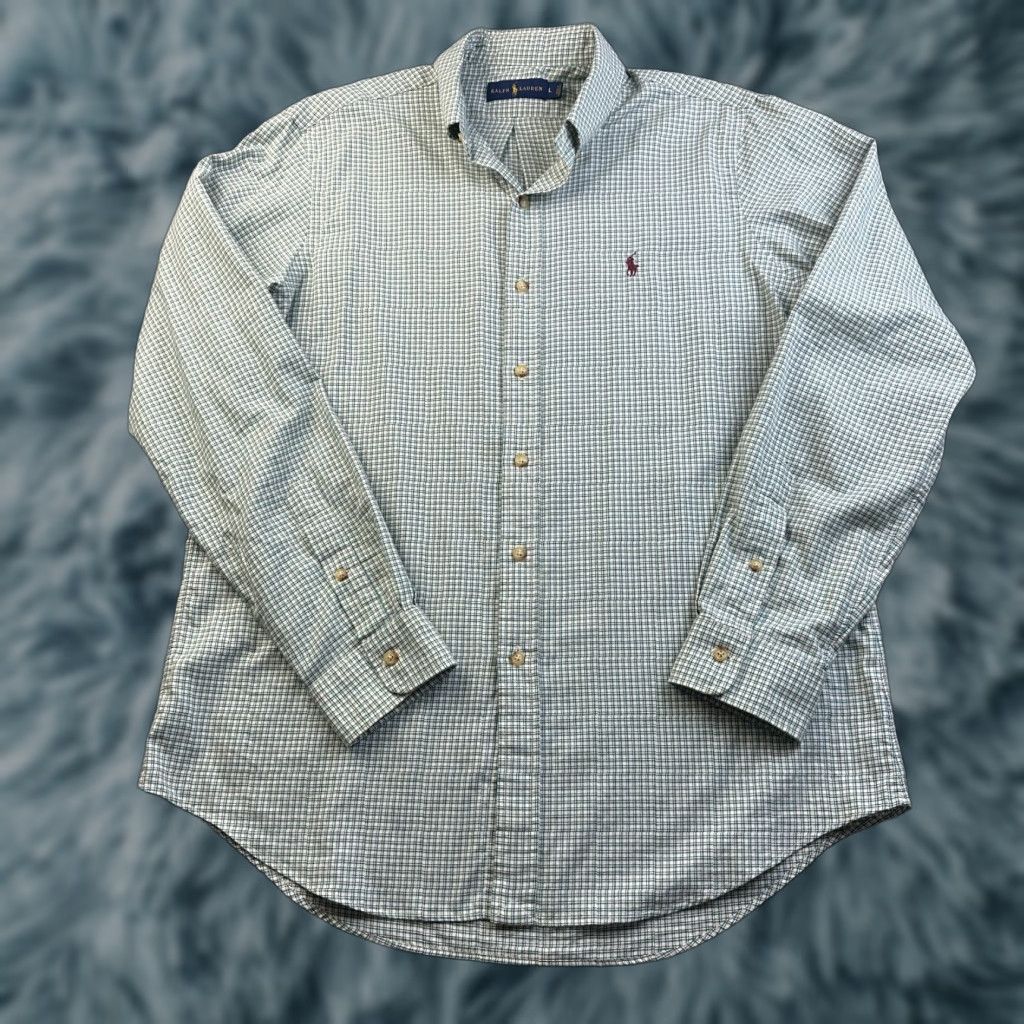 Ralph Lauren Ralph Lauren Shirt Mens Large Green Plaid Button-Up Polo Pony Logo Embroidered Button-Down Collar Size US L / EU 52-54 / 3 - 1 Thumbnail