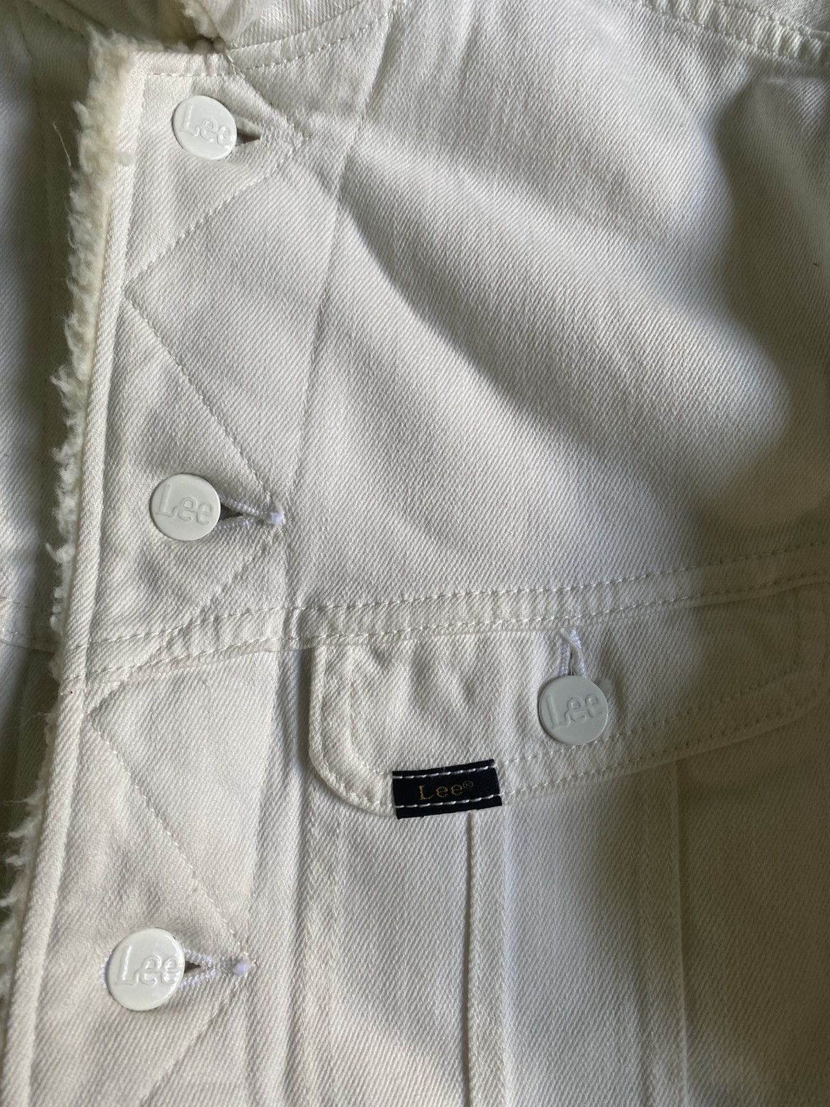 Lee Vintage 90s Lee Rider Sanforized Sherpa jean White Jackers Size M / US 6-8 / IT 42-44 - 7 Thumbnail