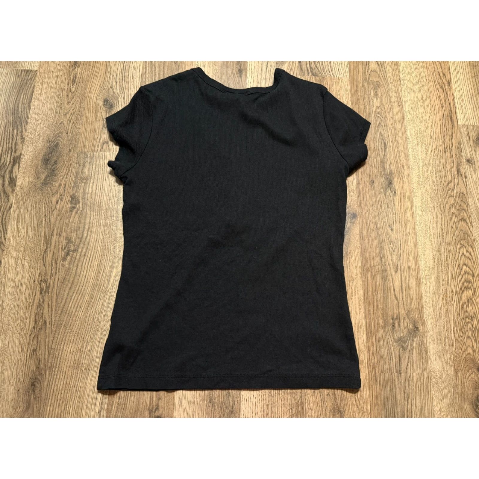 Joie VINTAGE? No — JA JOIE Shirt Women's Size Medium Black Short Sleeve Shirt V-neck 1/4 Buttons Shirt Size M / US 6-8 / IT 42-44 - 2 Thumbnail