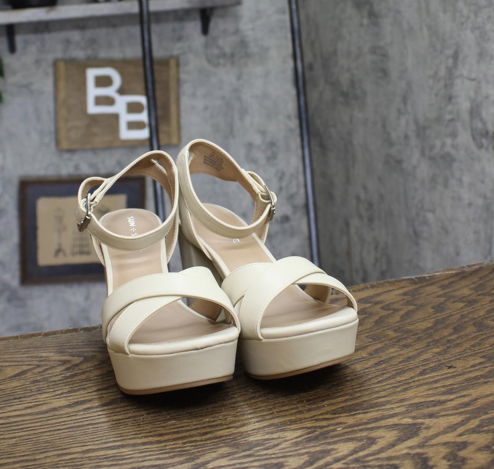 Other New Sun + Stone Dress Heels 10014732100 Bone Off White 10m Size US 10 / IT 40 - 3 Thumbnail